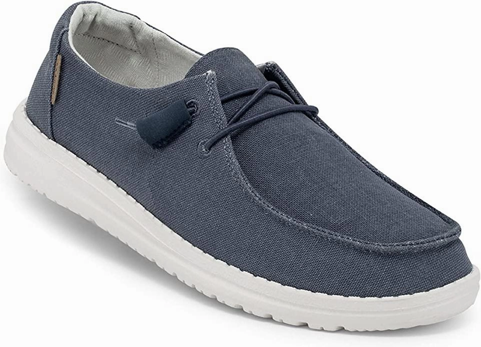 The Row Oxfords Hey Dude Wendy Chambray Navy White Women's Lightweight Shoes Slip On Casual