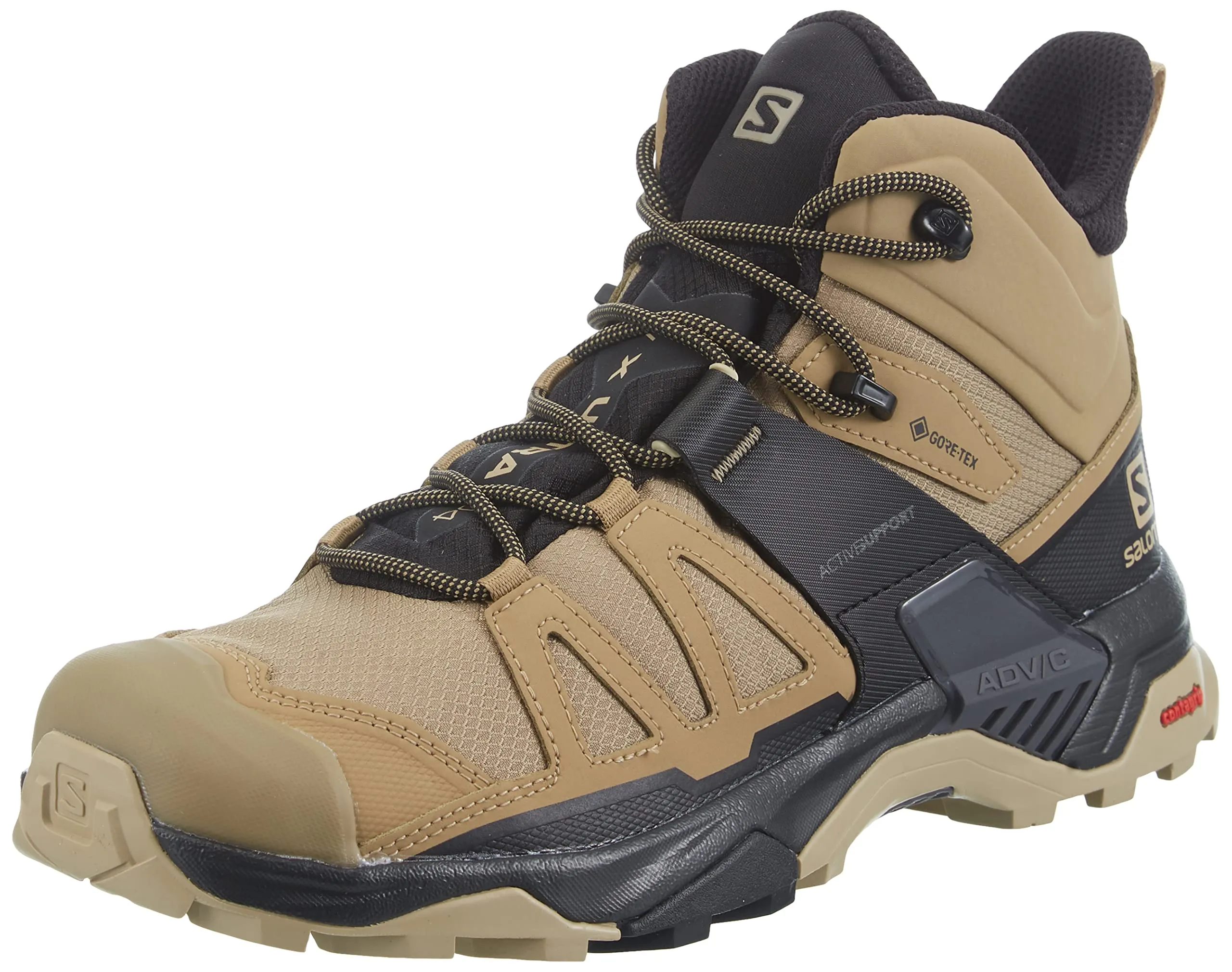 Salomon X Ultra 4 Mid GTX Kelp/Black/Safari Hiking Shoes Clipart