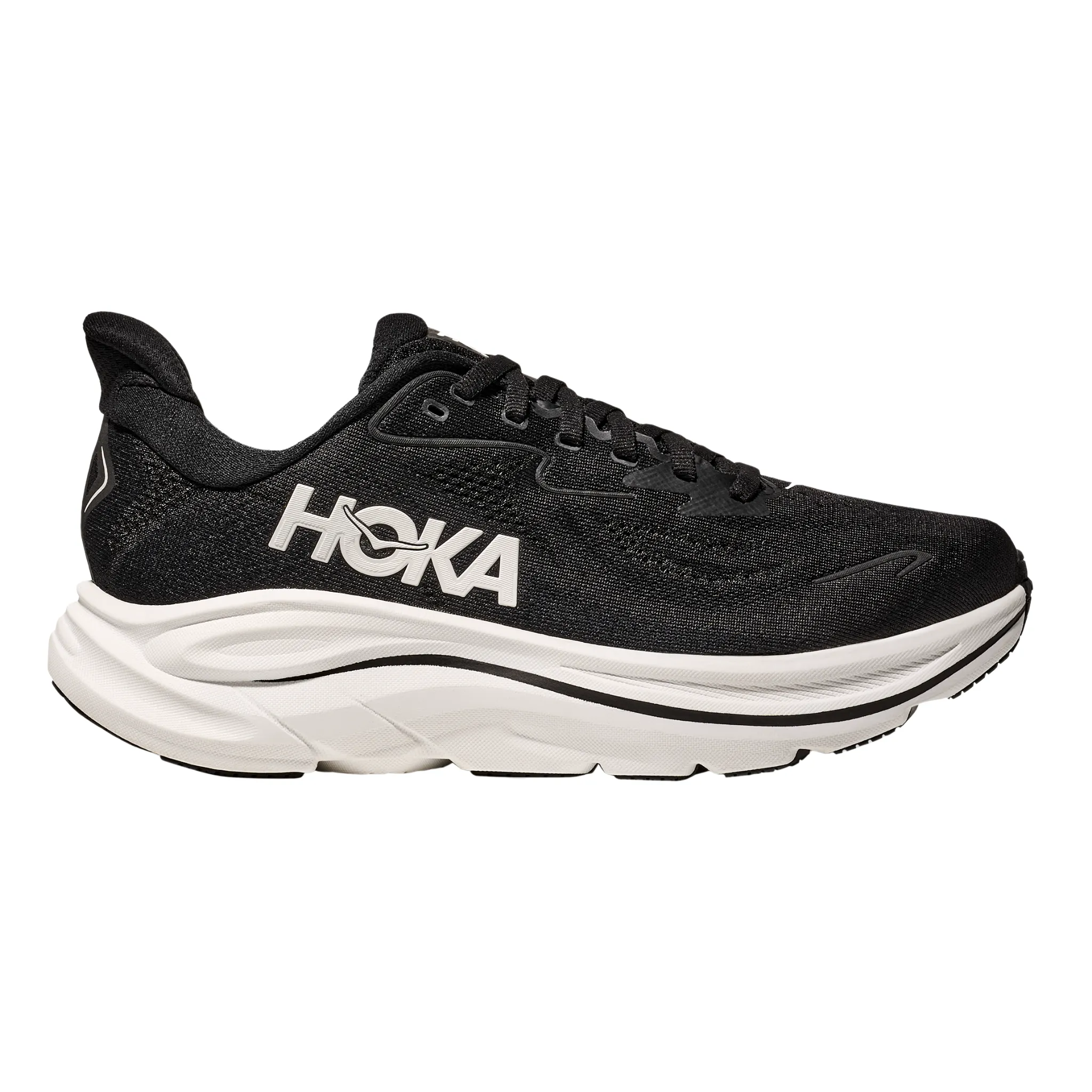 Shoes Squeak Hoka Mens Clifton 10 - Black/White - Neutral