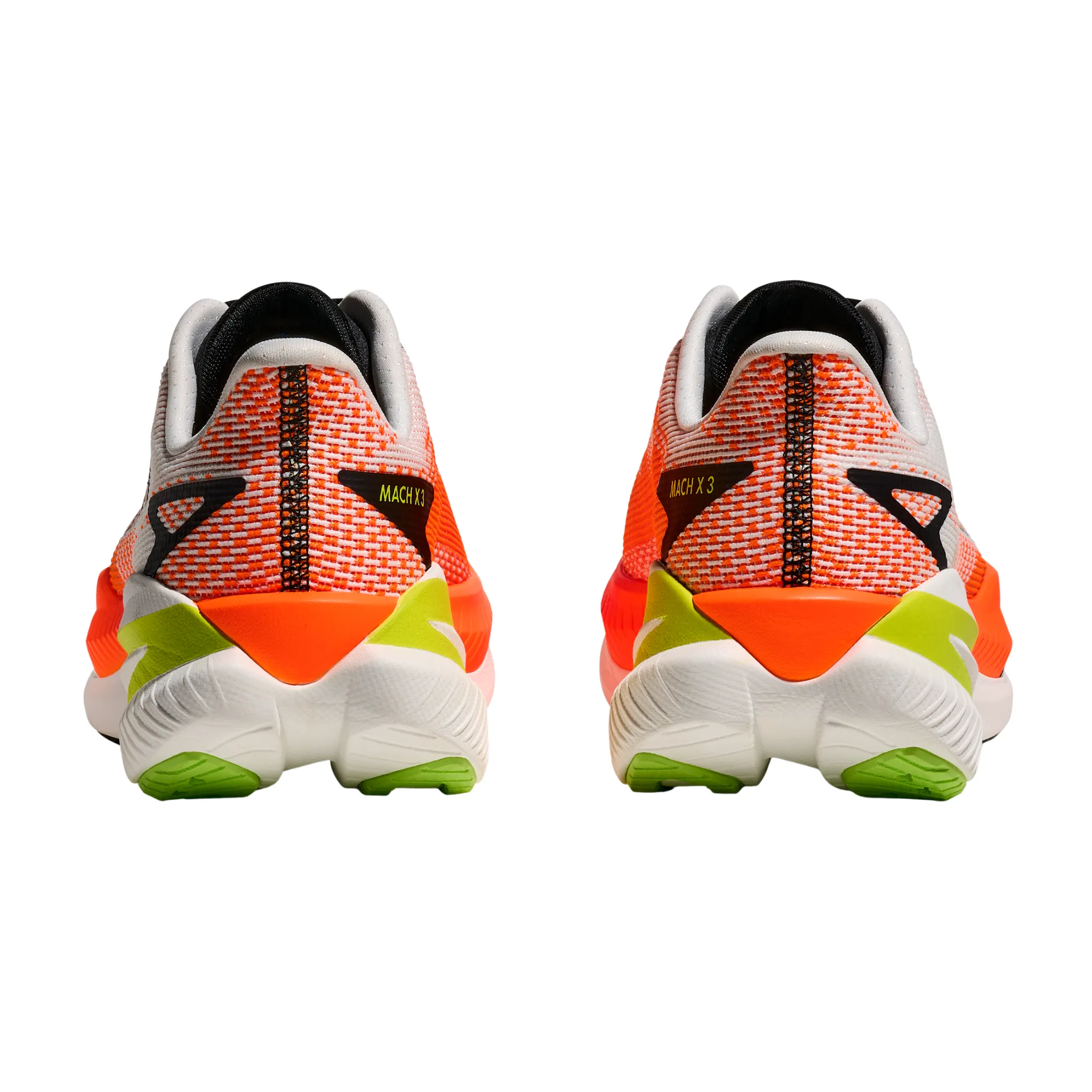 Hoka Mens Mach X 3 - White/Neon Tangerine - Speed Edinburgh