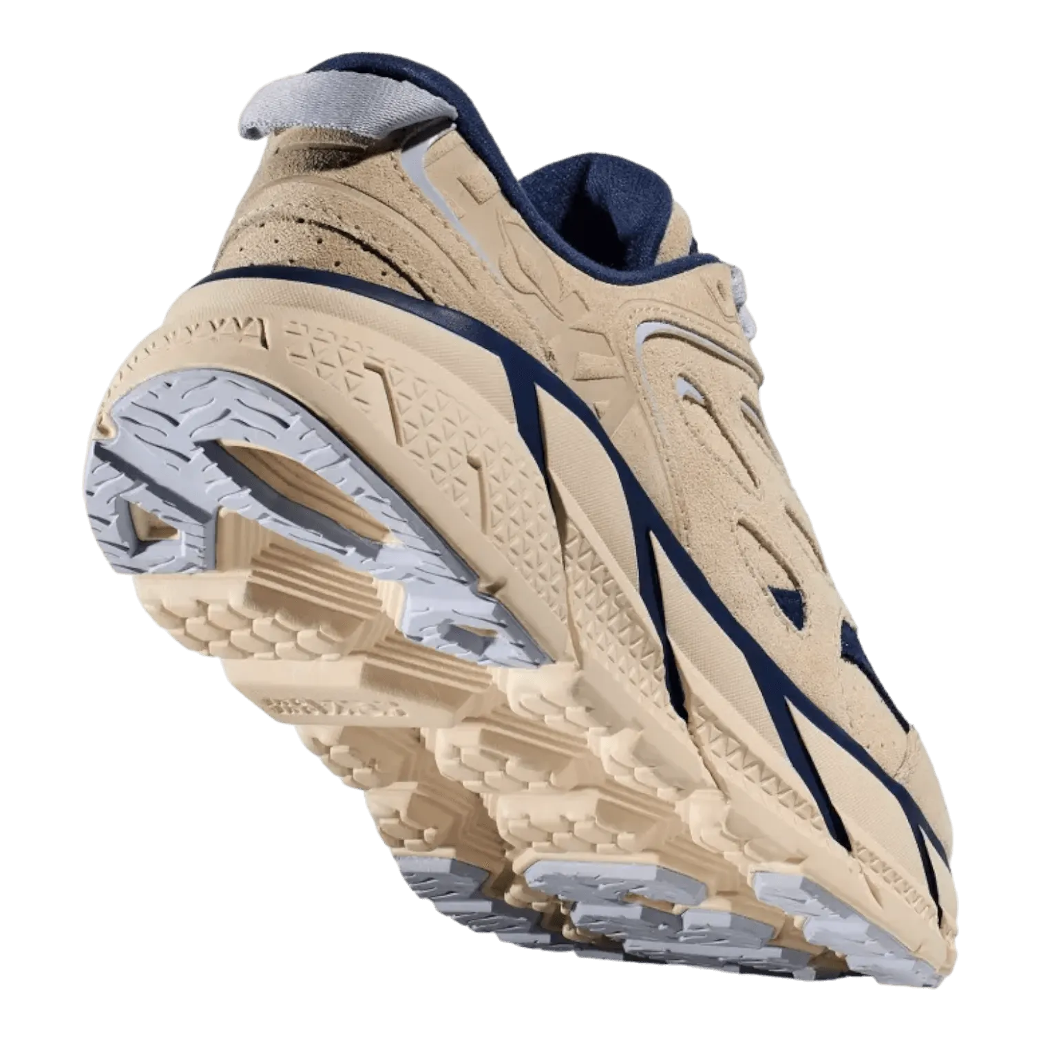 Hoka One One Clifton L Suede Oatmilk/Bellwether-Blue 1122571-OTH Shoes In Chennai