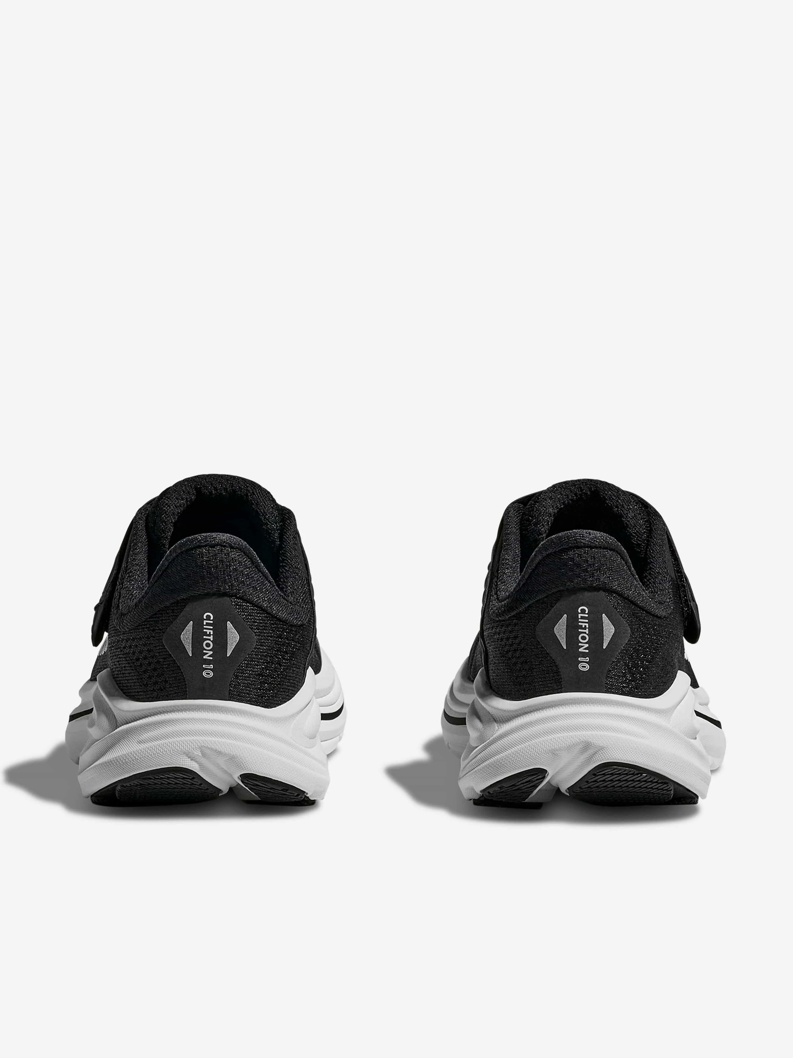 HOKA Kids Clifton 10 Trainers in Black On Shoes