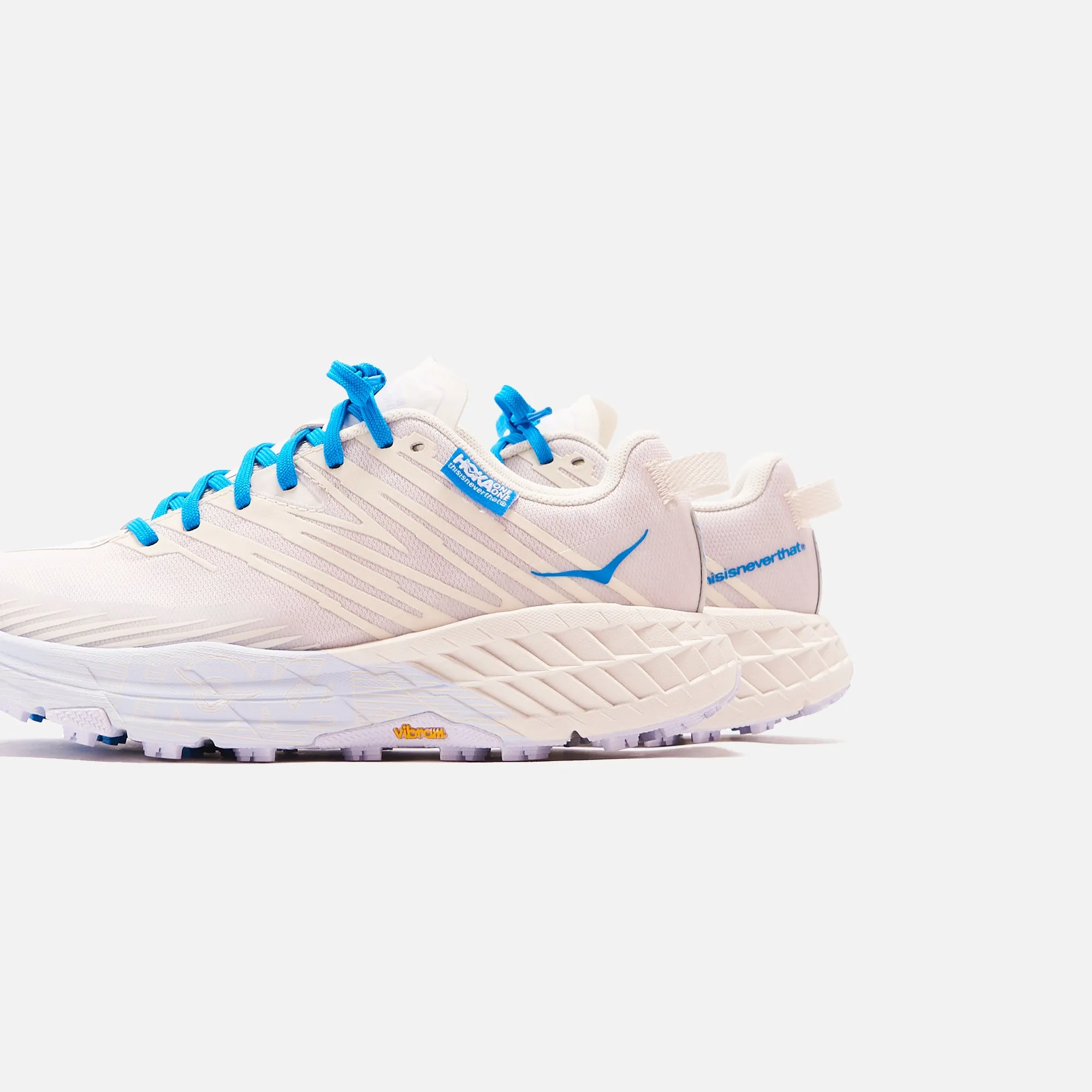 Hoka x Thisisneverthat Speedgoat 4 - Marshmallow / Cyan Blue Hombres Shoes