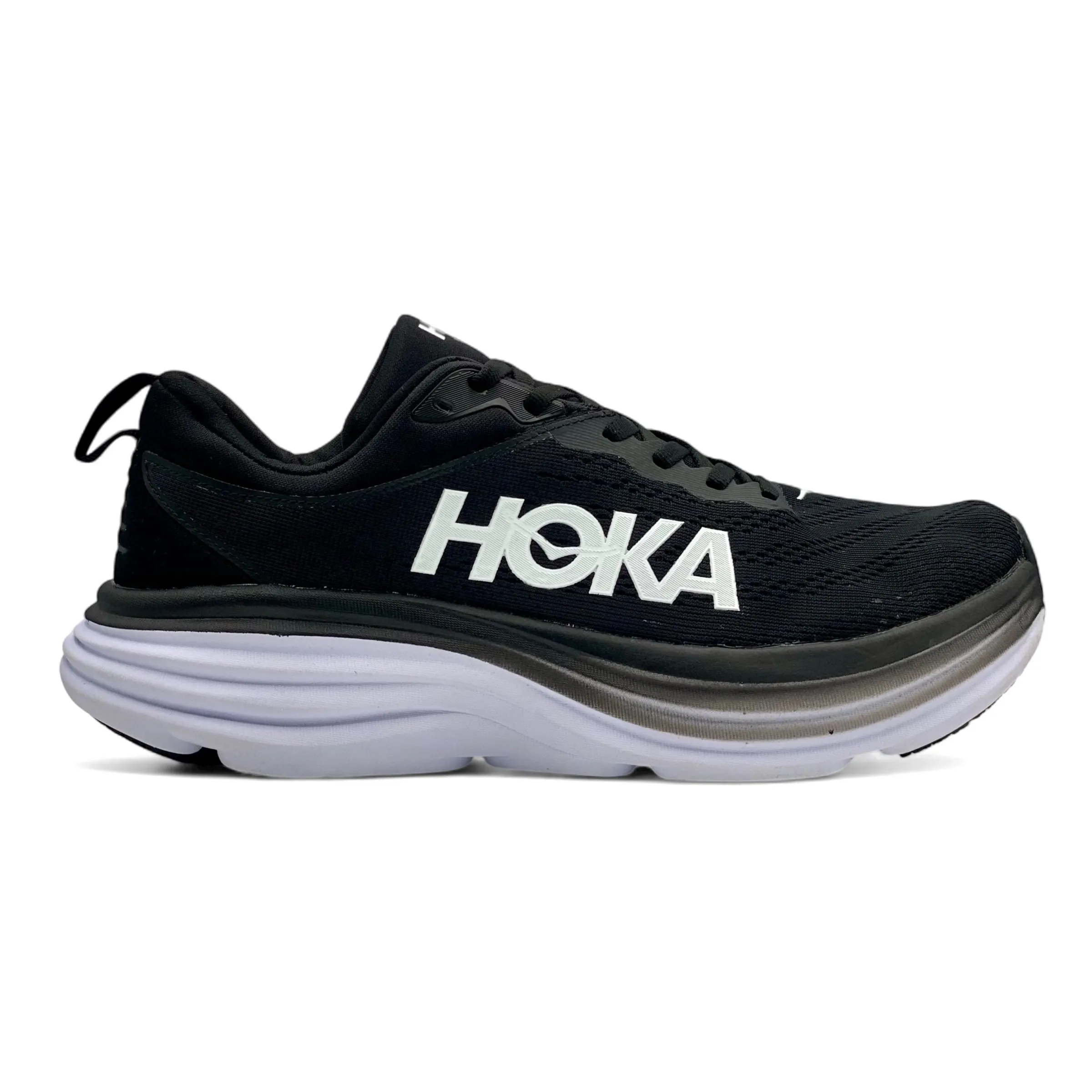 Hoka One Bondi 8 Black & White Fast Shoes