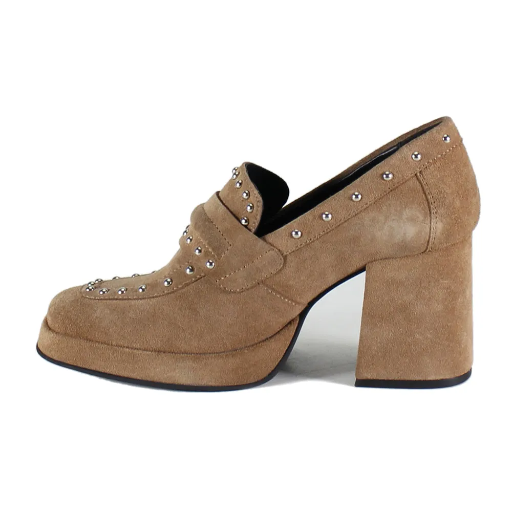 Loafers Zebra Print Song Notes Heeled Studded Loafers