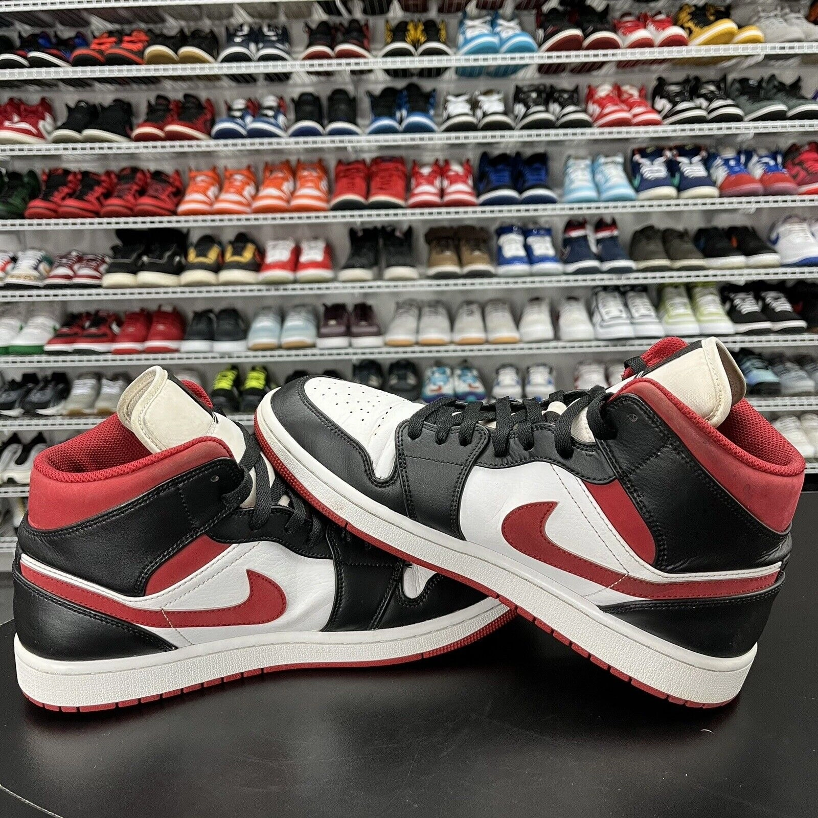 Nike Air Jordan 1 Mid Gym Red Black White 2023 554724-122 Men's Size 10.5 Warranty Nike Air Max Shoes
