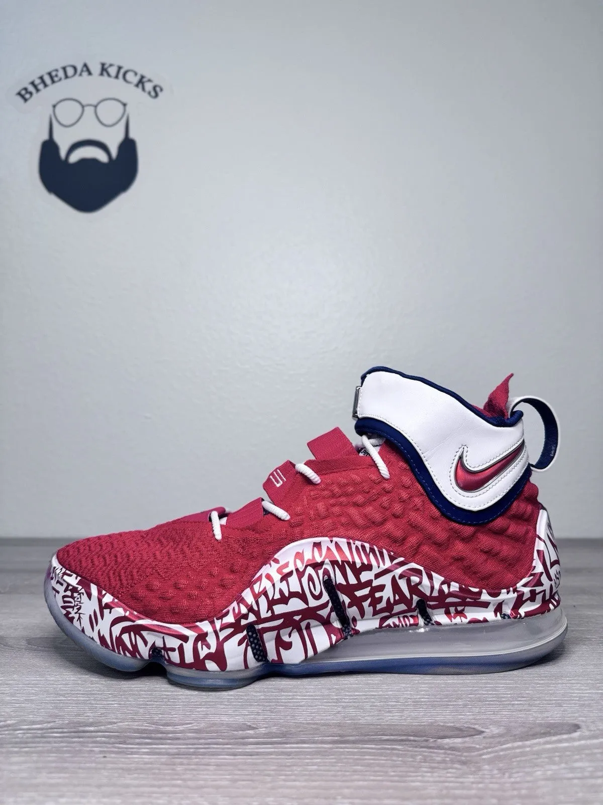 Baking Soda Sneakers Size 14 - Nike LeBron XVII 17 FP Graffiti Remix Men University Red CT6047-600