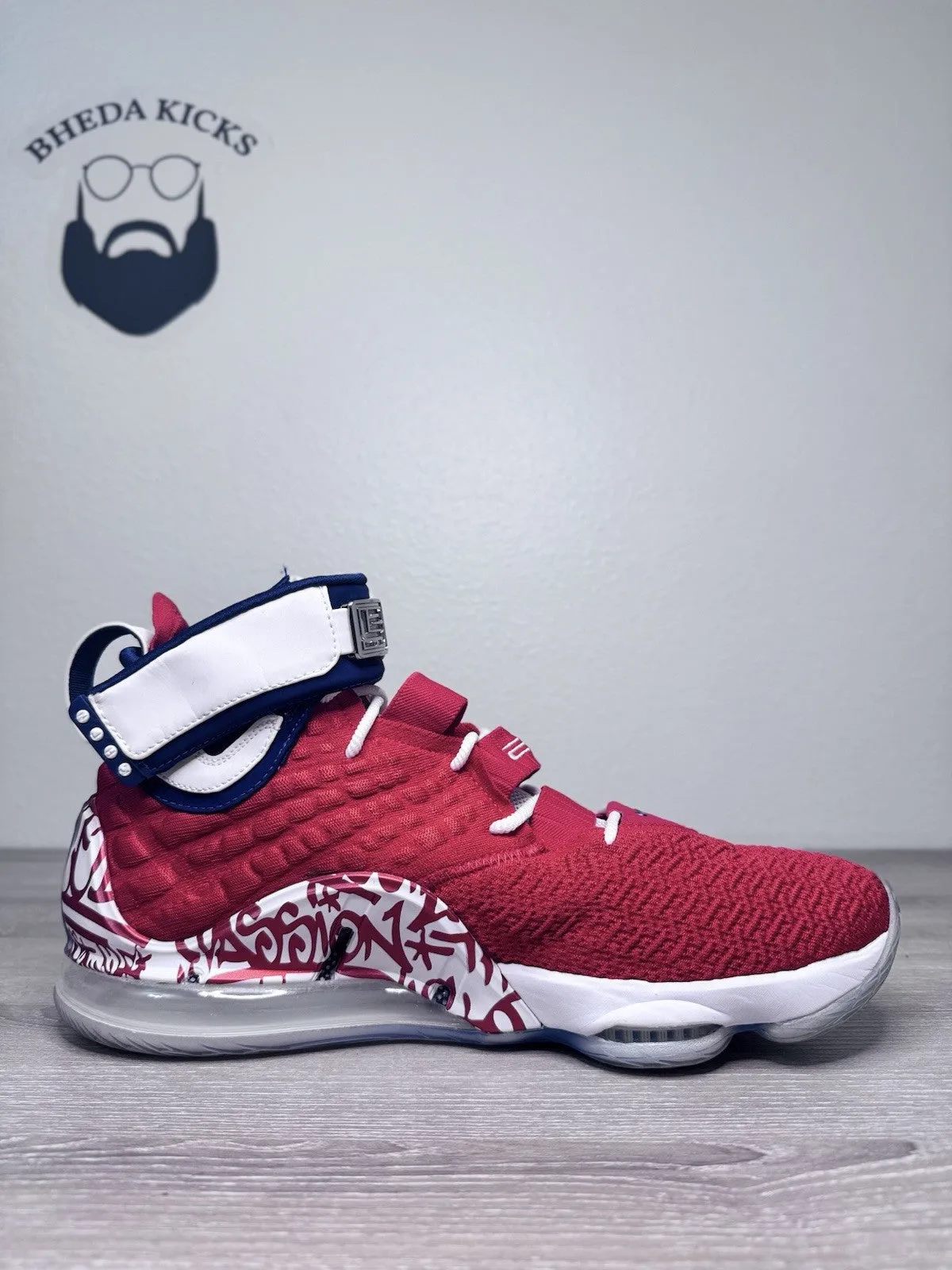 Size 14 - Nike LeBron XVII 17 FP Graffiti Remix Men University Red CT6047-600 Sneakers With Stability