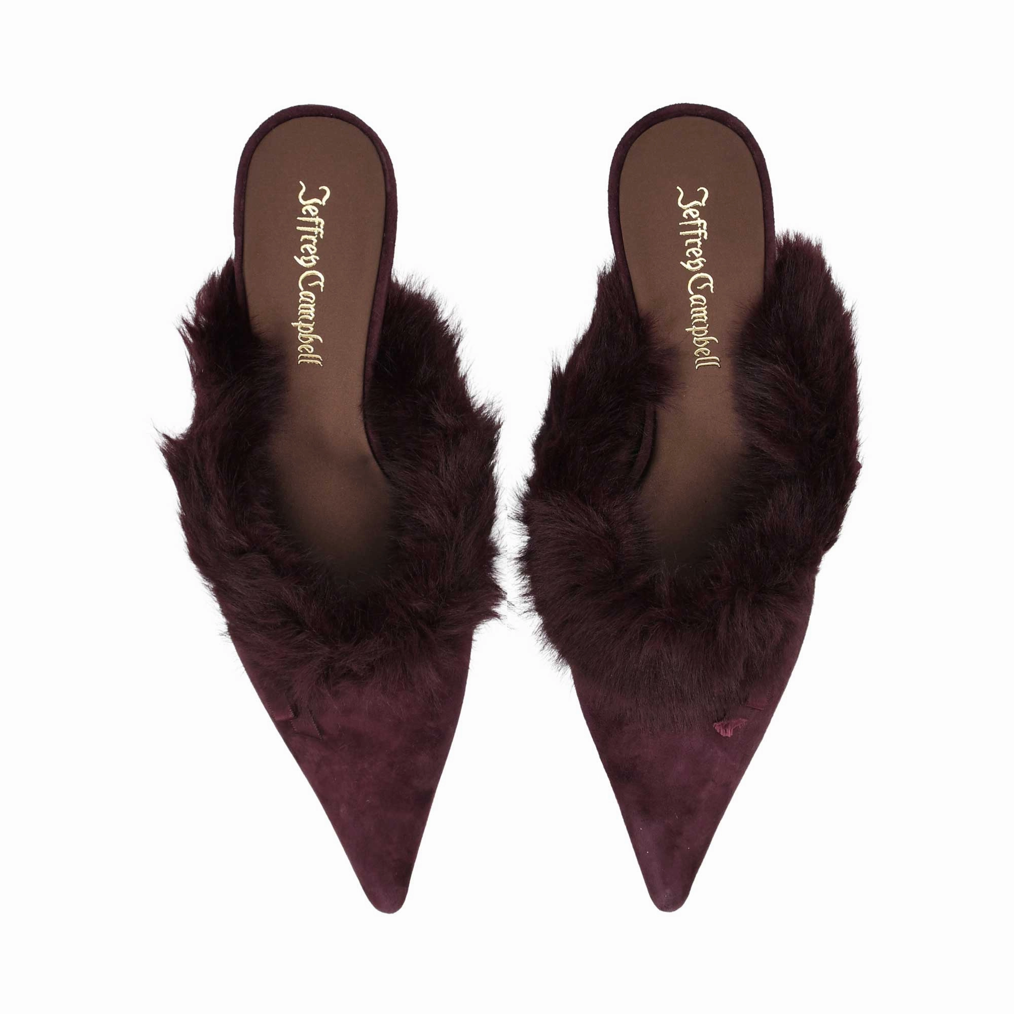 Oxford Mules Jeffrey Campbell Women's Rococo Wine Brown Combo Heel Shoe