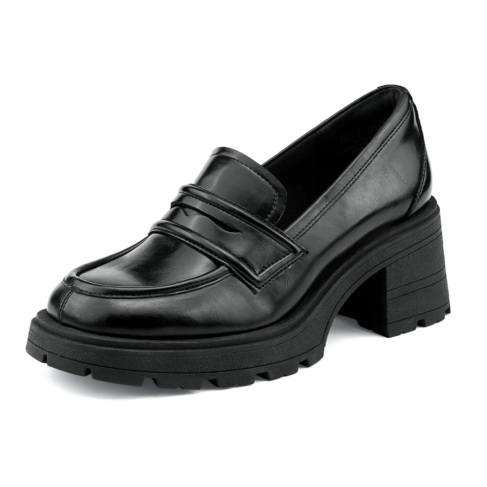 Best Driver Loafers JENN ARDOR Chunky Block Heel Loafers for Women Closed Round Toe Platform Pumps