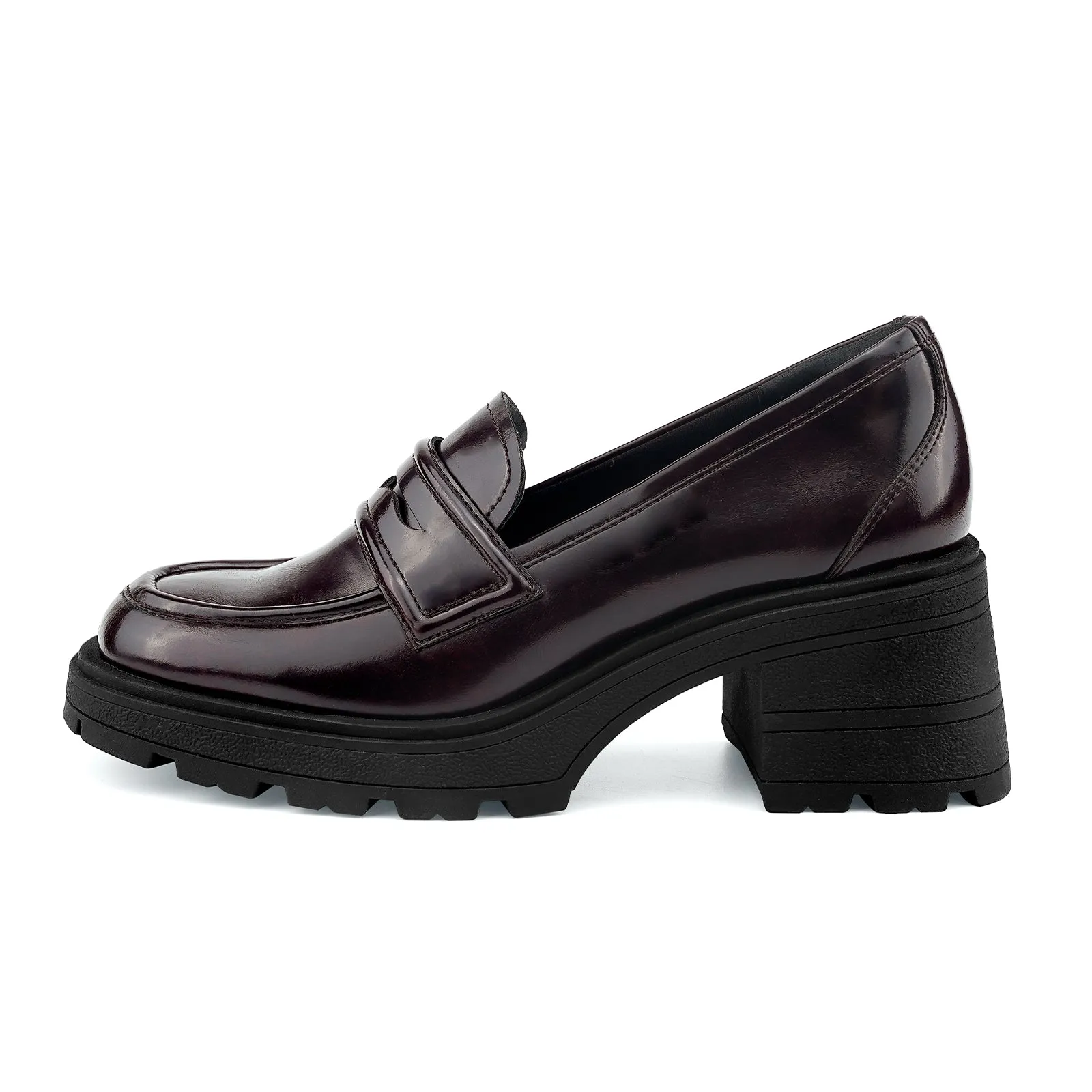 JENN ARDOR Chunky Block Heel Loafers for Women Closed Round Toe Platform Pumps Parker Loafers