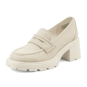 Vibram Loafers JENN ARDOR Chunky Block Heel Loafers for Women Closed Round Toe Platform Pumps