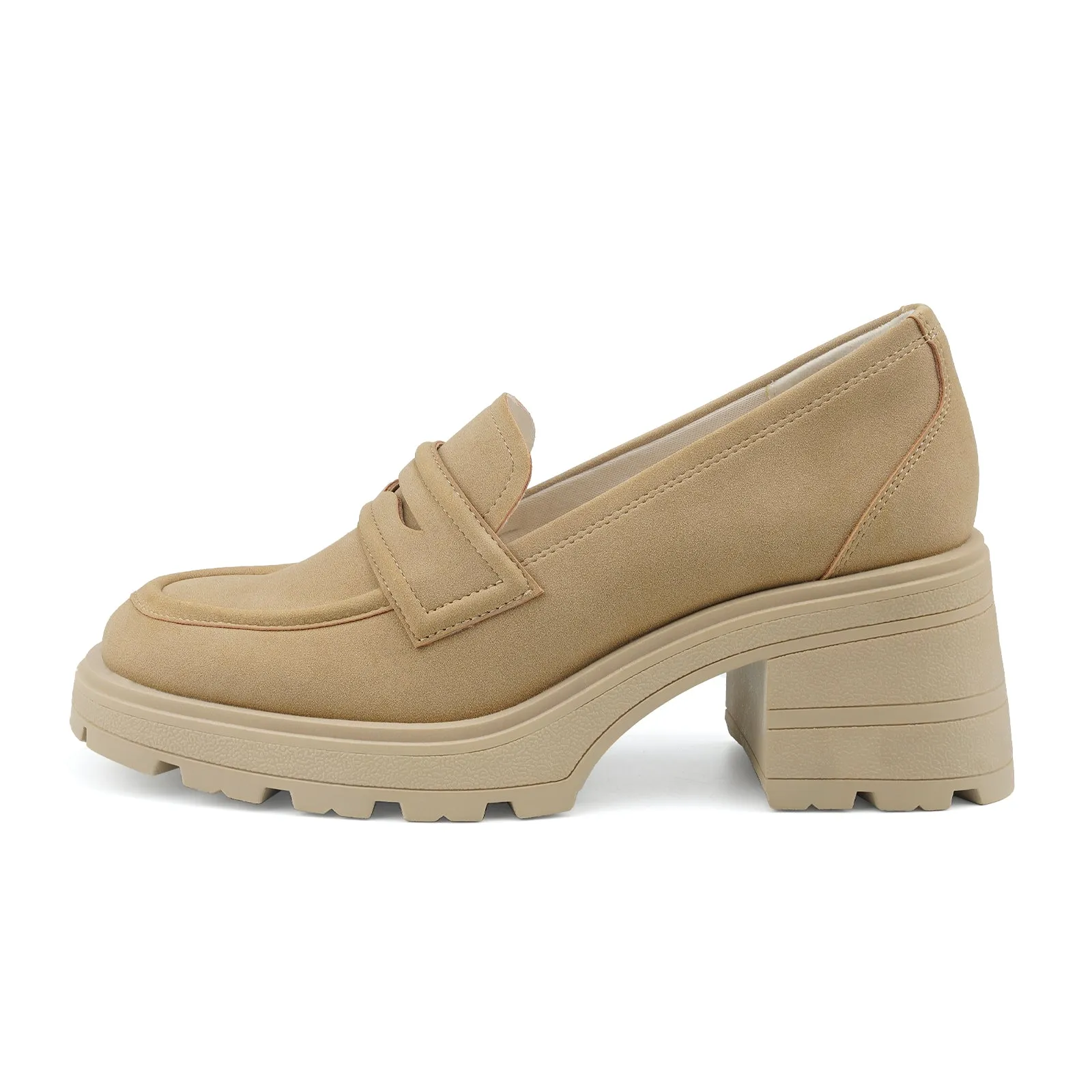 JENN ARDOR Chunky Block Heel Loafers for Women Closed Round Toe Platform Pumps Loafers Restaurant Albany Oregon