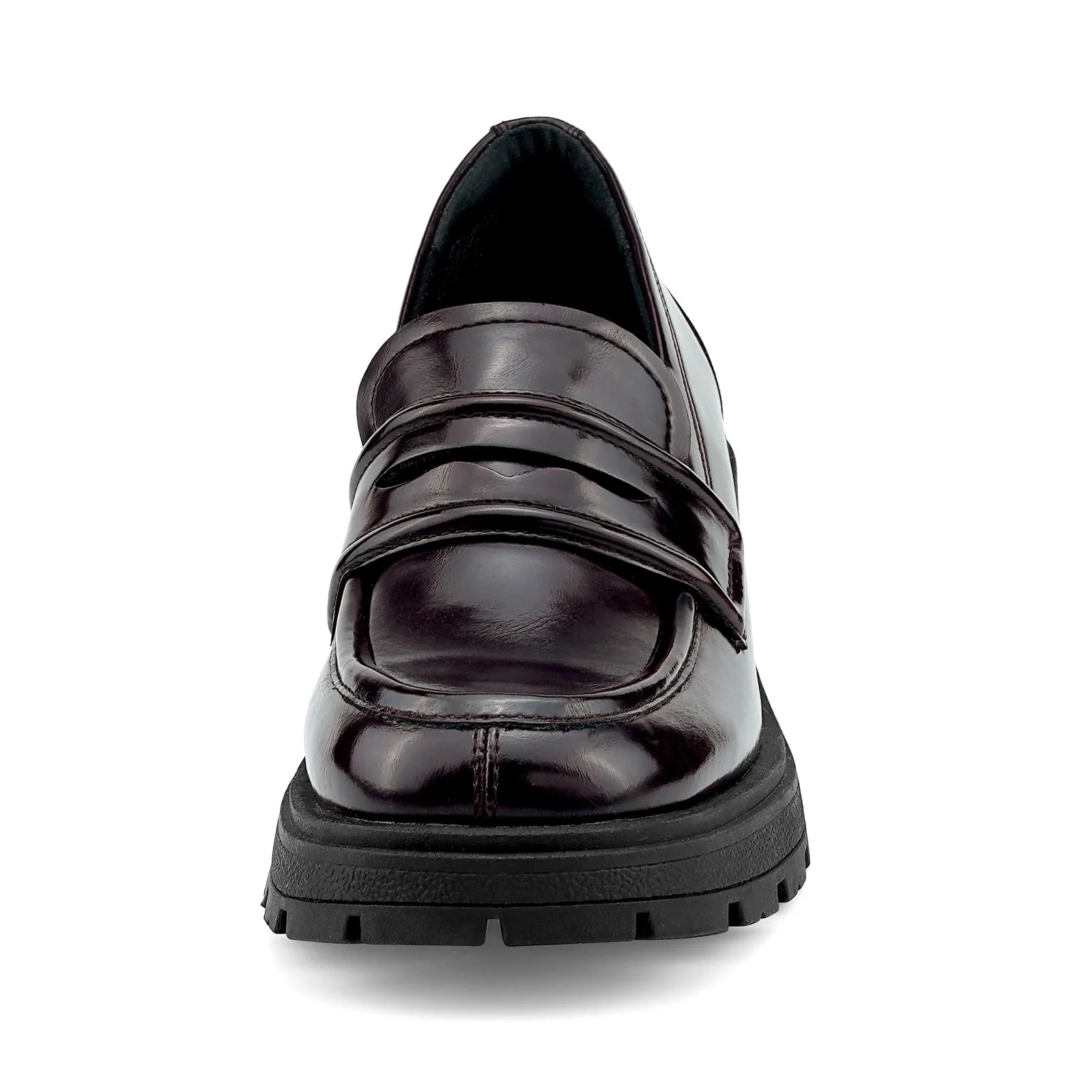 Loafers JENN ARDOR Chunky Block Heel Loafers for Women Closed Round Toe Platform Pumps