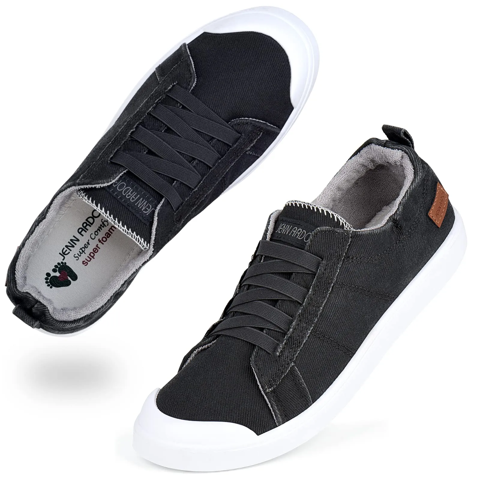 JENN ARDOR Women's Canvas Slip-on Sneakers: Comfortable Casual Loafers Restaurant