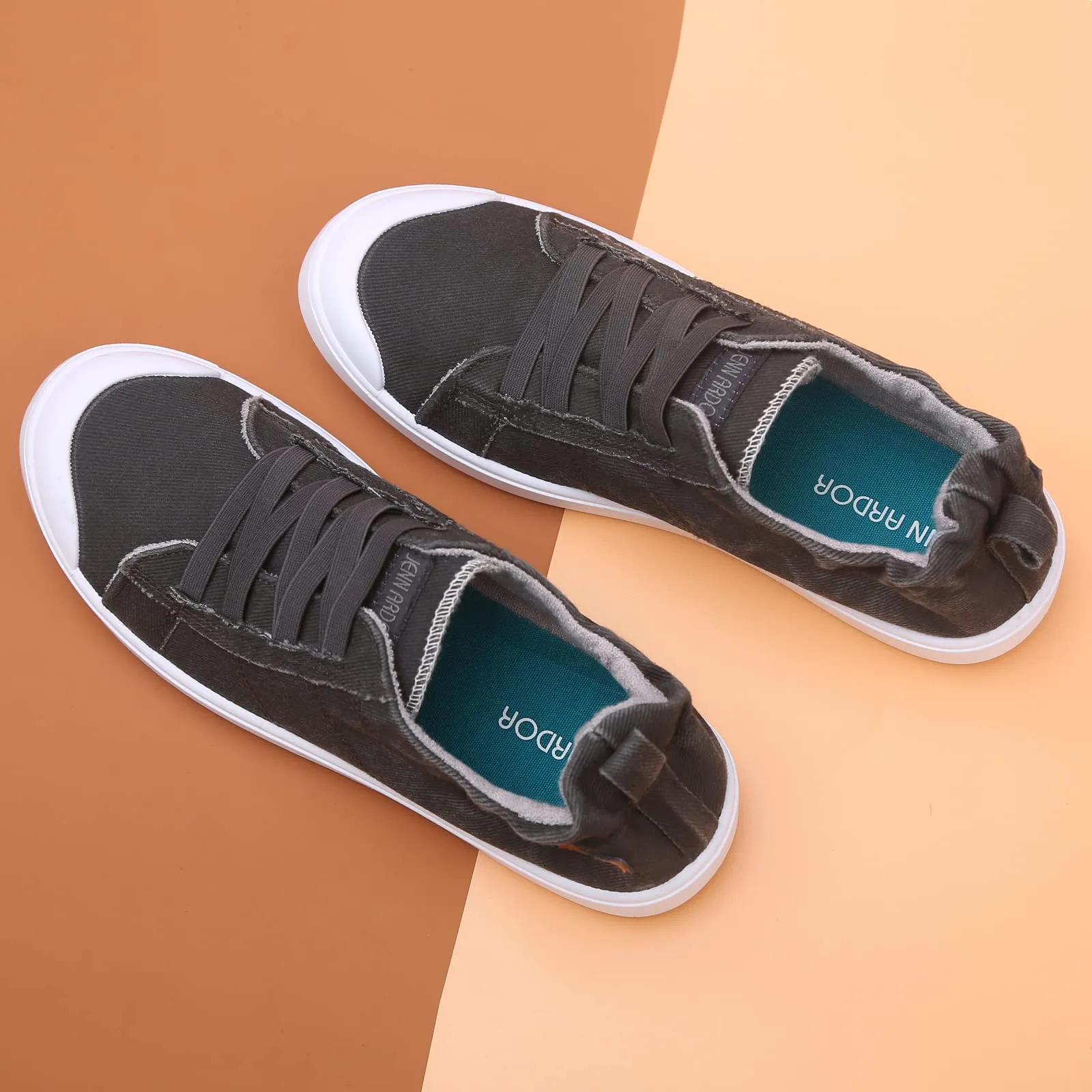 Shop Slingback Heeled Loafers JENN ARDOR Women's Canvas Slip-on Sneakers: Comfortable Casual