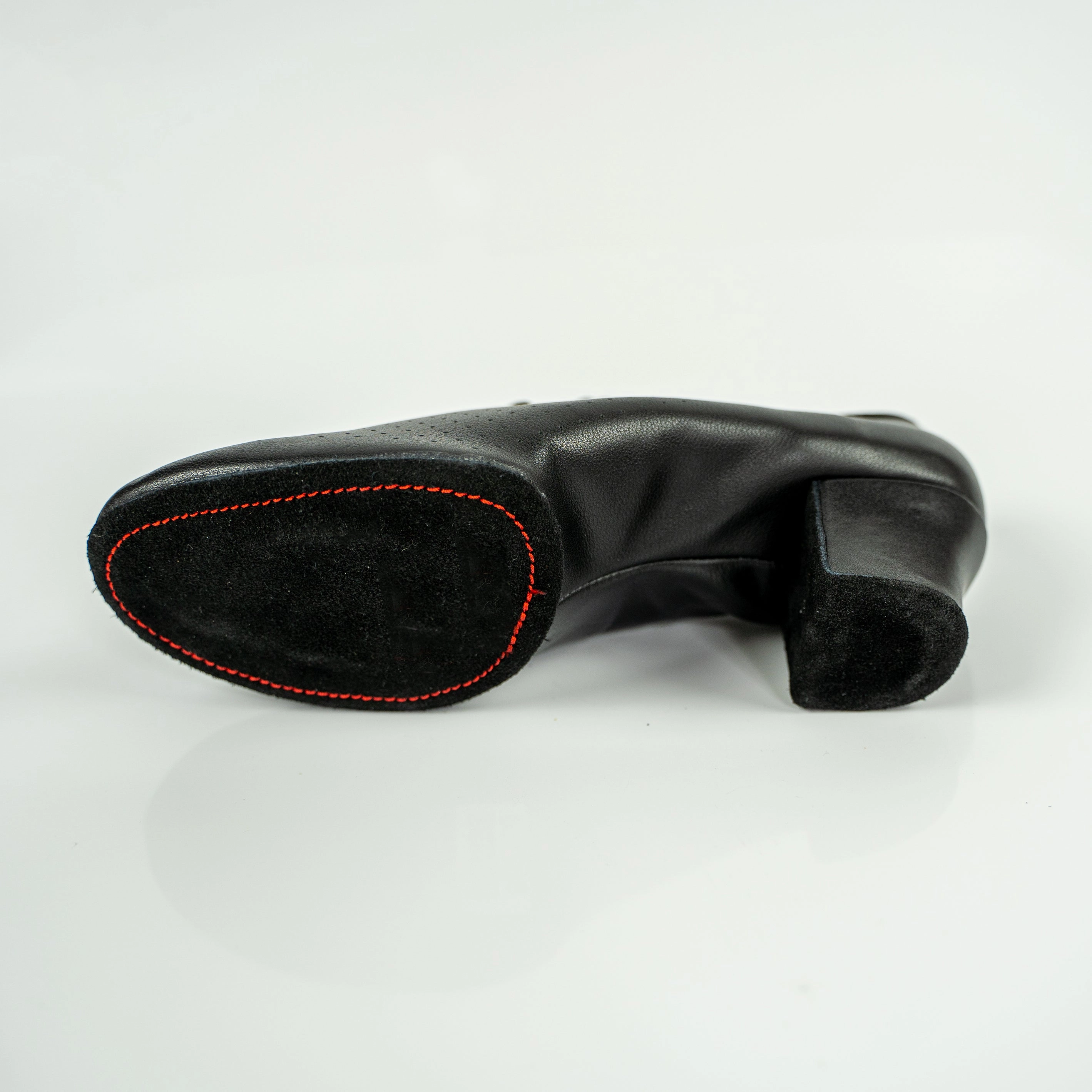 Nina Black Cuban Heel Leather Dance Practice Shoes with Suede Sole High Heel Platforms