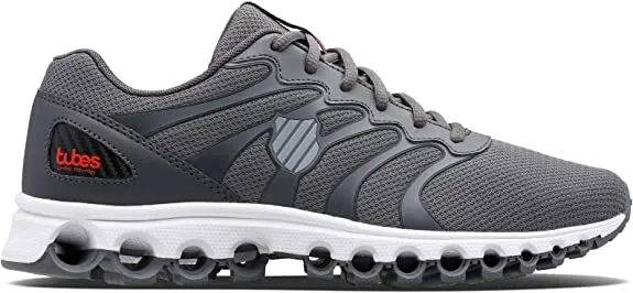 K-Swiss Men's Tubes Comfort 200 Training Shoe, Asphalt/Jet Black/Spicy Orange, Doc Martens 8053 Leather Platform Casual Shoes