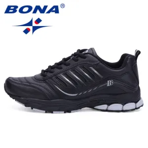 BONA New Most Popular Style Men Running Shoes Outdoor Walking Sneakers Comfortable Athletic Shoes Men  For Sport Free Shipping Trail Running Shoes Review