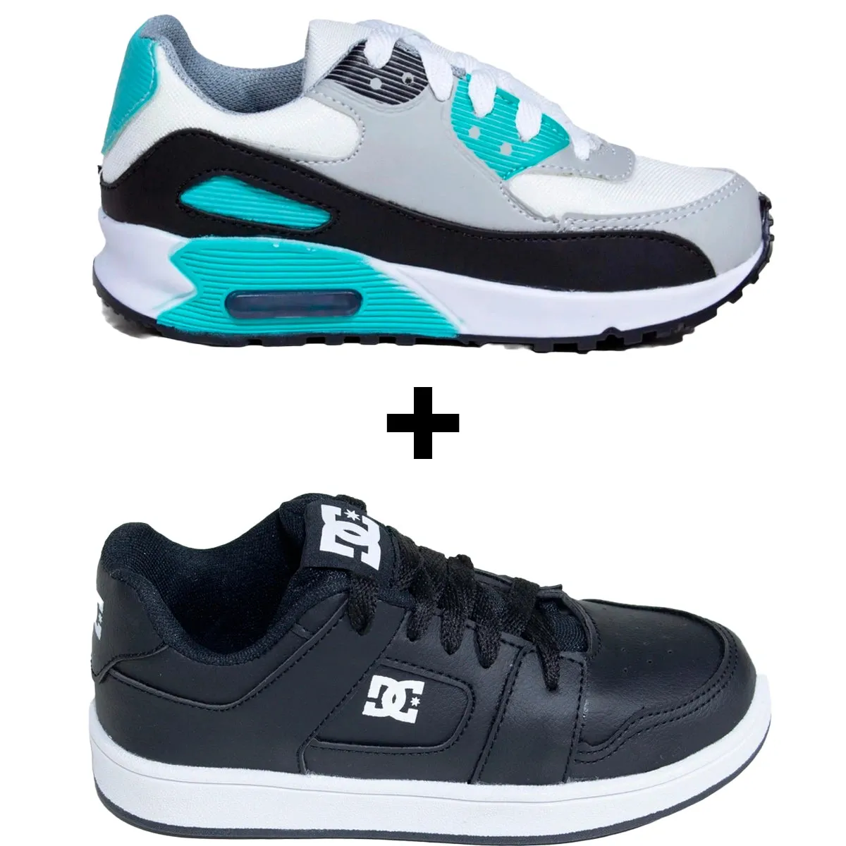Kit 2 Tnis Infantil Mini Max AIR   Tnis Infantil DC Shoes Skatista