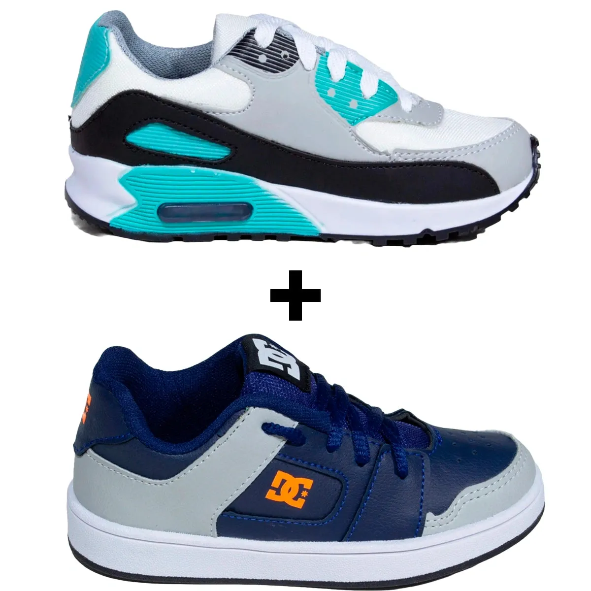 Kit 2 Tnis Infantil Mini Max AIR   Tnis Infantil DC Shoes Skatista
