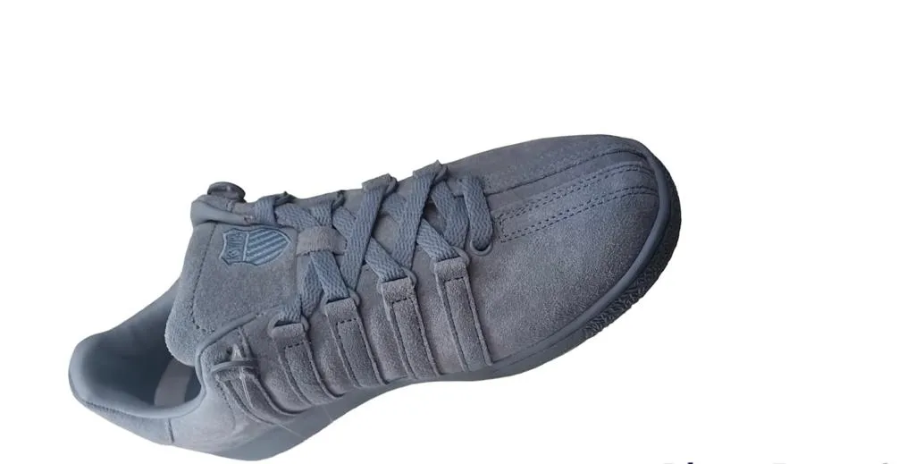 K.SWISS CLASSIC VN SUEDE MEN'S LOW SHLEY BLUE/BLUE SHADOW 03345-498-M Casual Shoes With Khakis