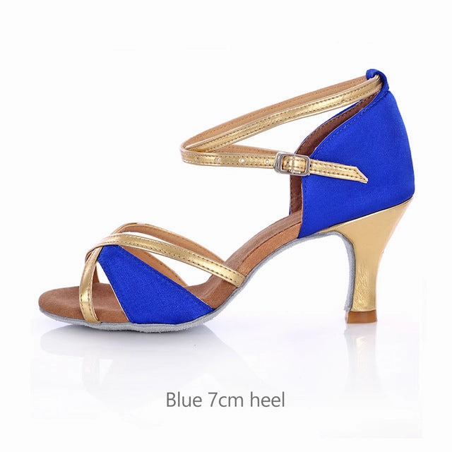 KULLA New Adult Ballroom Latin Dance Shoes Women Tango Salsa Dancing Shoes For woman Female Ladies Black High-heeled Dance Shoes