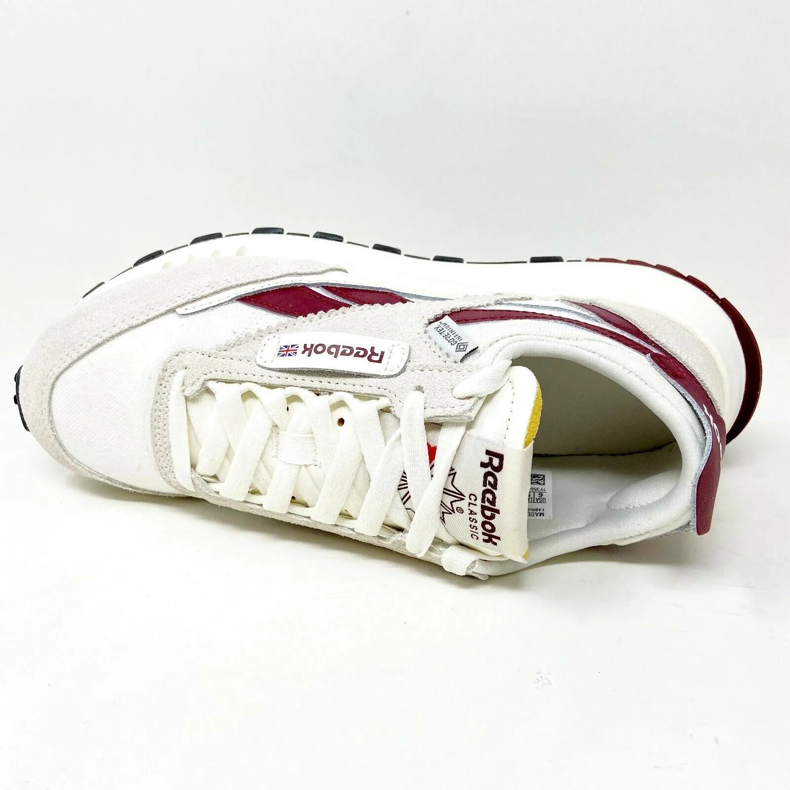 Narrow Foot Running Shoes Reebok Classic Leather Legacy Gore-Tex Chalk Burgundy Mens Running Shoes H04996