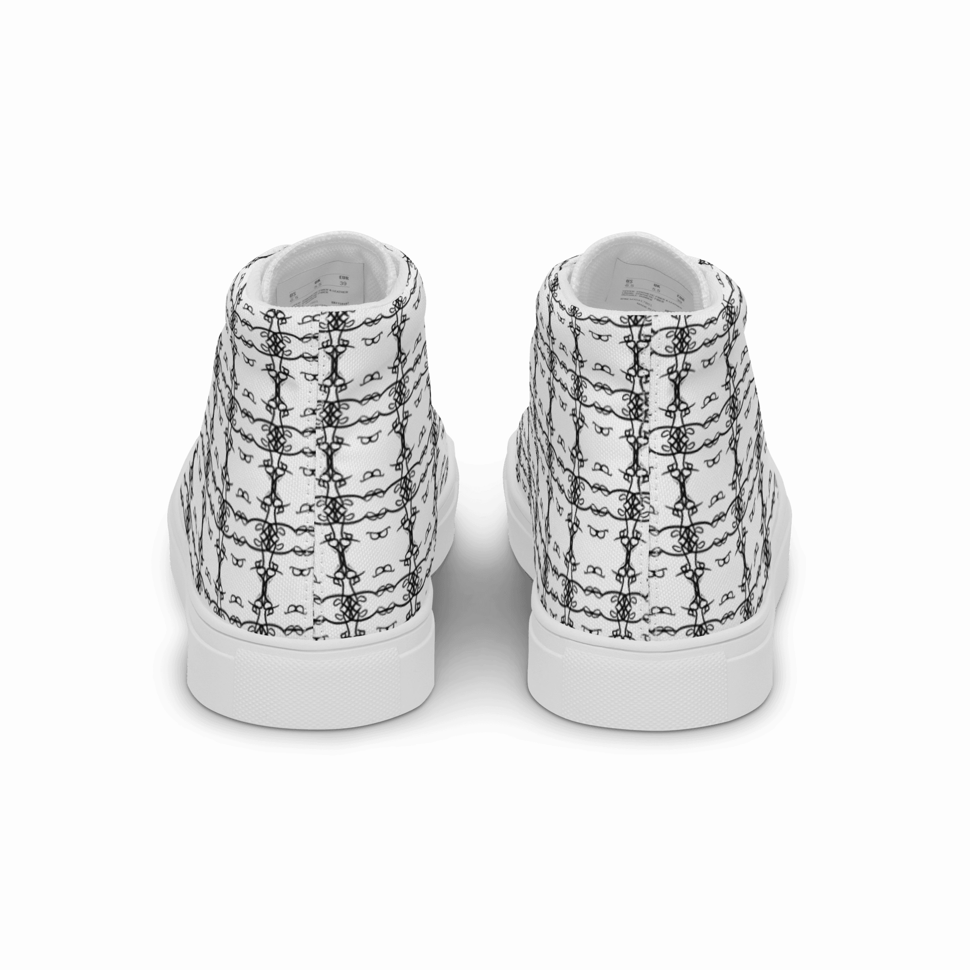 Wooden High Heel Wedges Ladies Kaleidoscopic 'Kissing Barker' High Tops