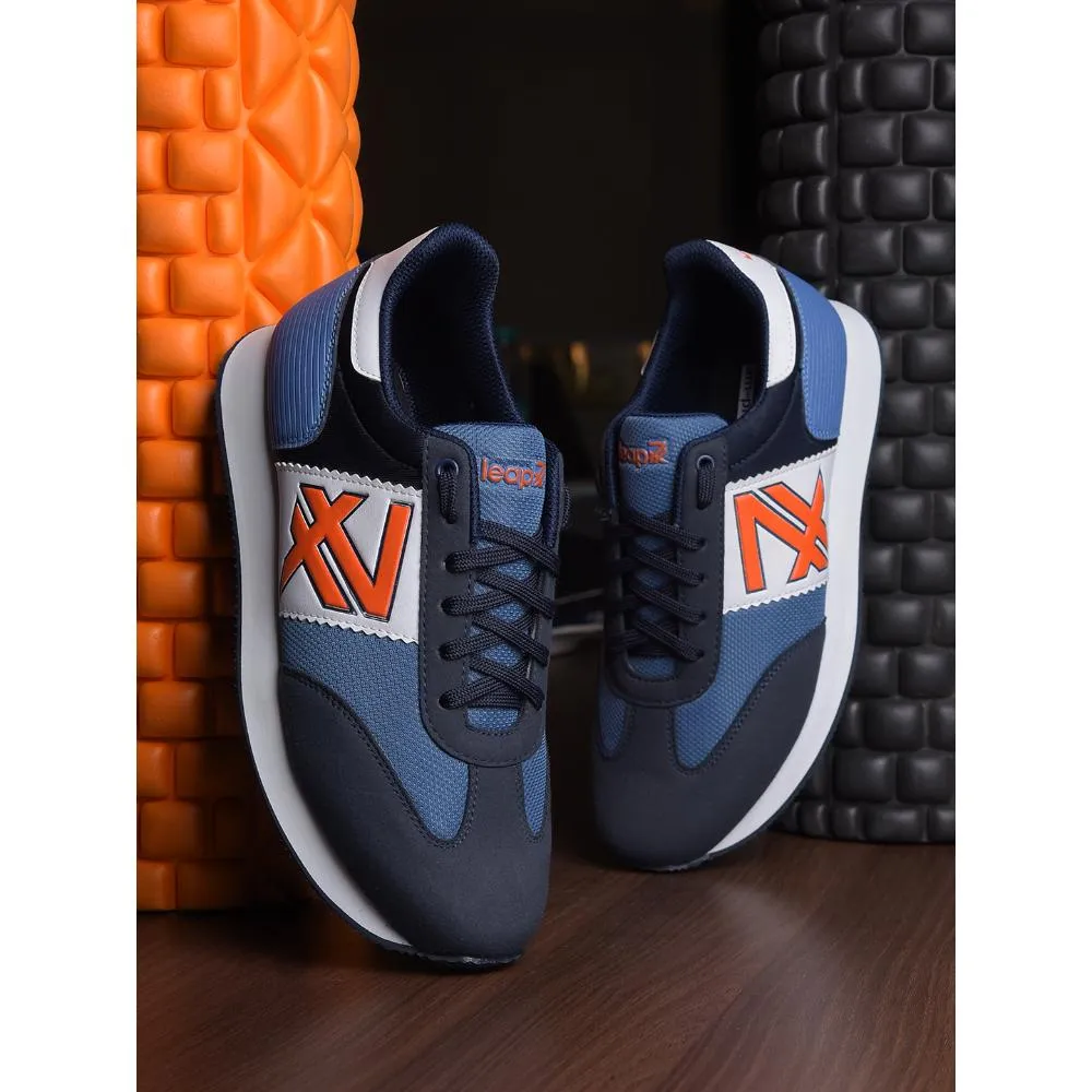Leap7x Casual Navy Blue Lacing Sneakers For Men BACKAM-1E By Liberty Wellman Moc Leather Casual Casual Shoes