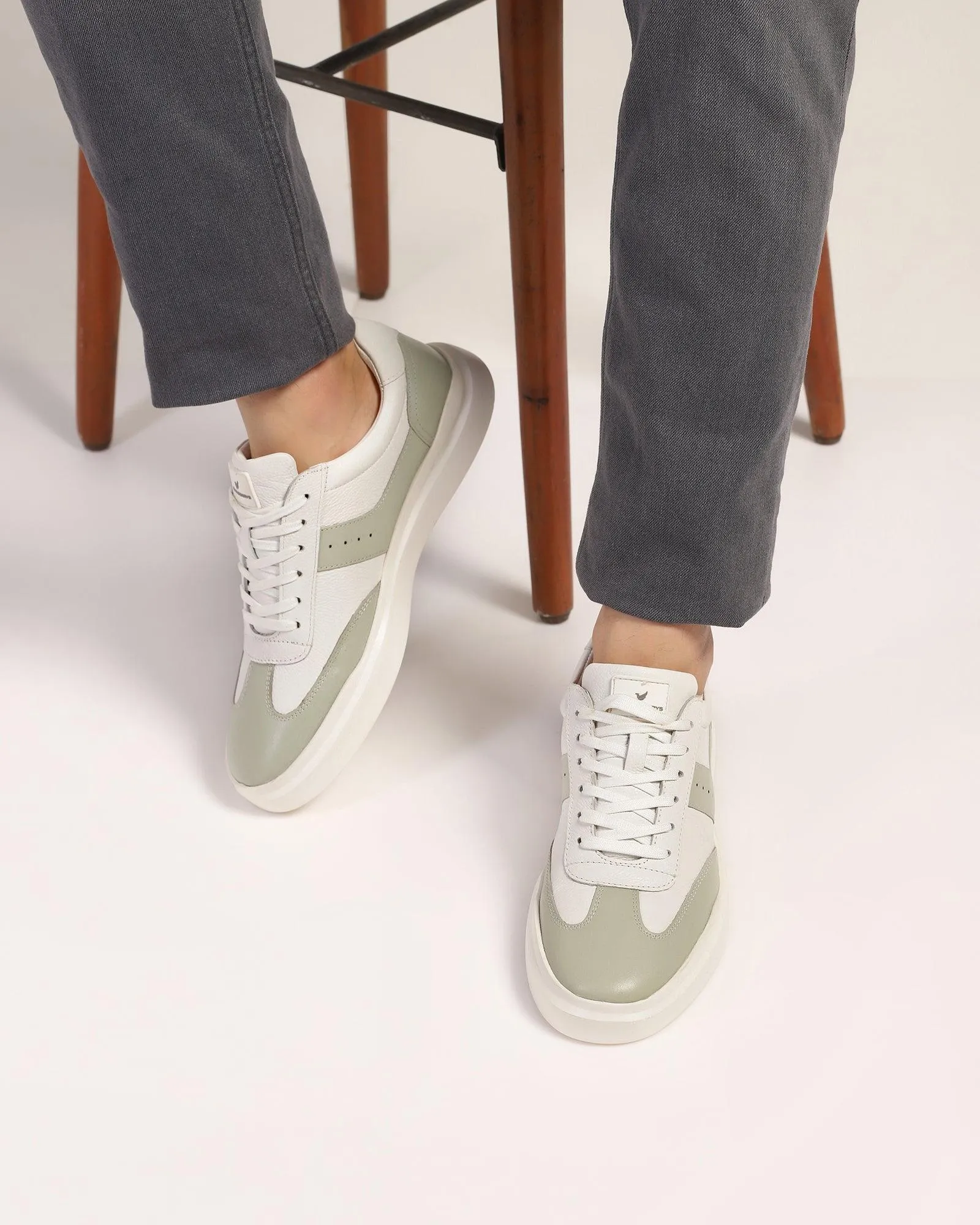 Leather White Solid Sneakers - Tammy Ecko Casual Shoes