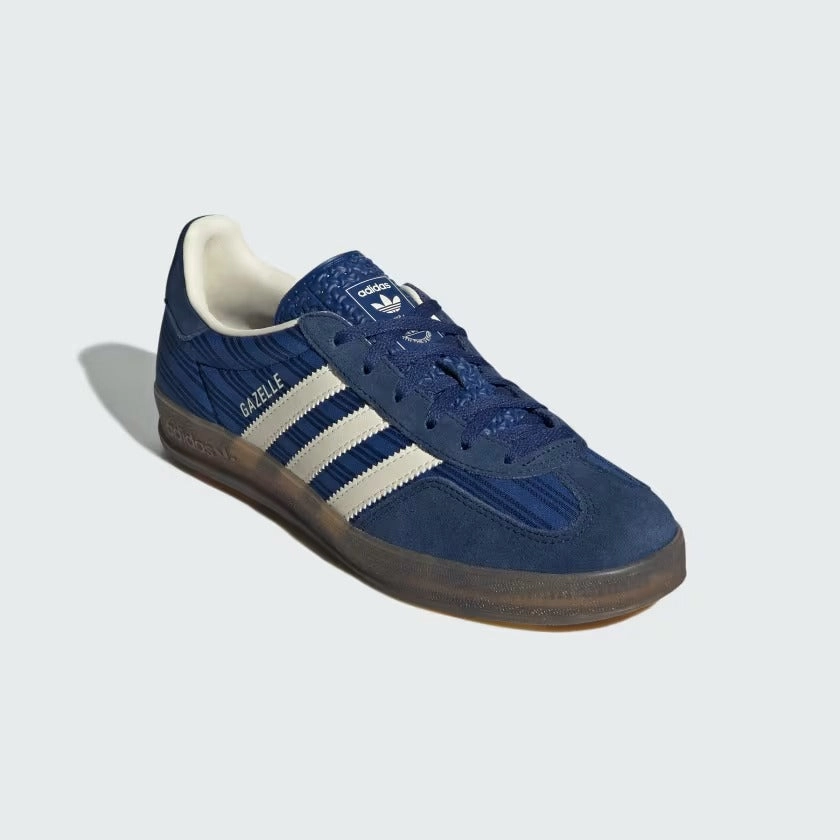 Women's Adidas Gazelle Indoor Shoes - Victory Blue/Night Indigo/Cream White Platform Monk Strap Oxfords