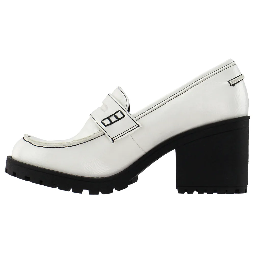 All White Loafers Liberty Lug Sole Loafers