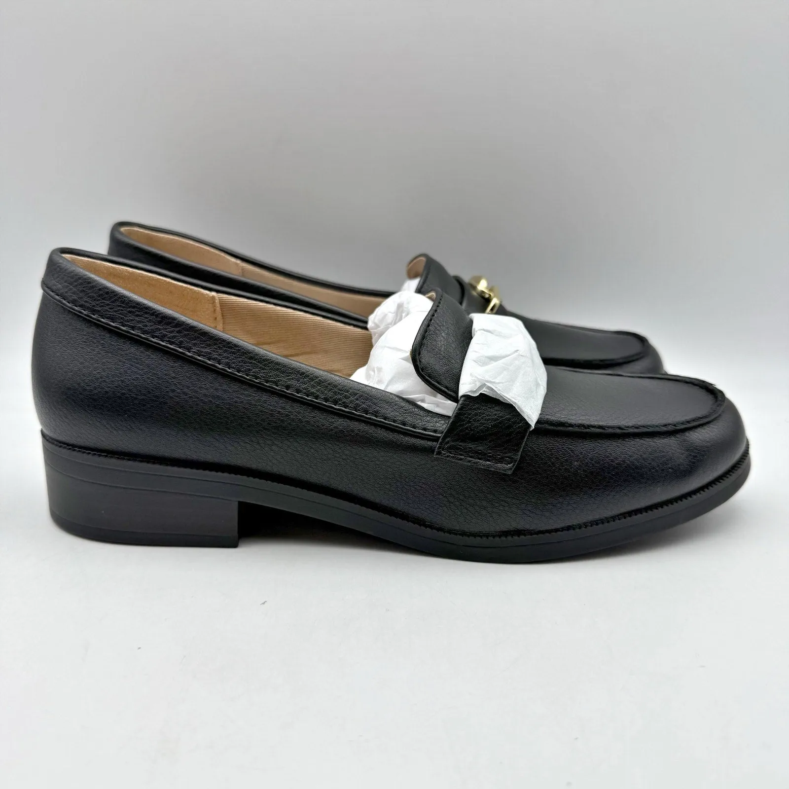 Slip On Leather Loafers LifeStride Womens Sonoma Loafers US 8 M EU 38.5 Black NIB