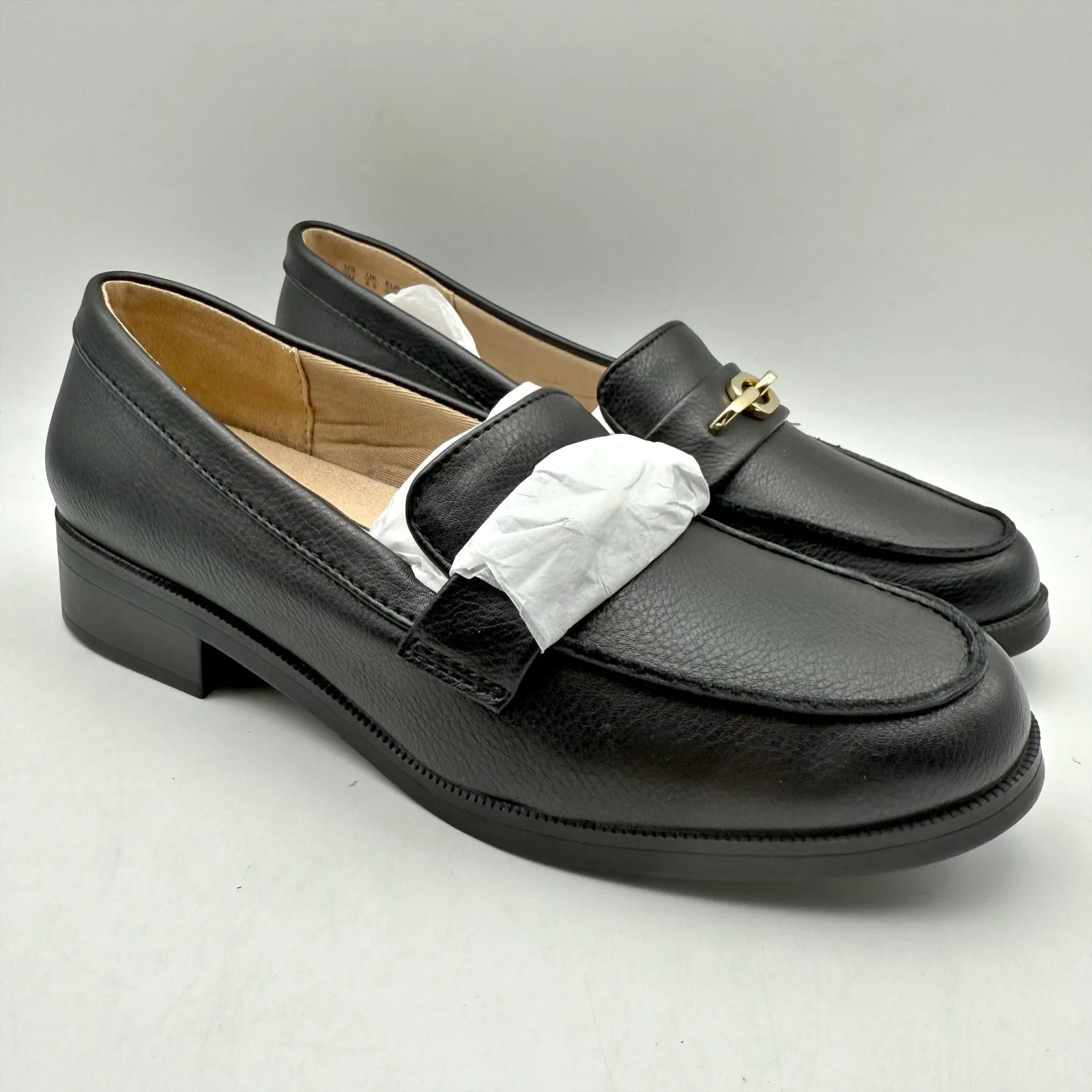 LifeStride Womens Sonoma Loafers US 8 M EU 38.5 Black NIB Loafers With Buckle