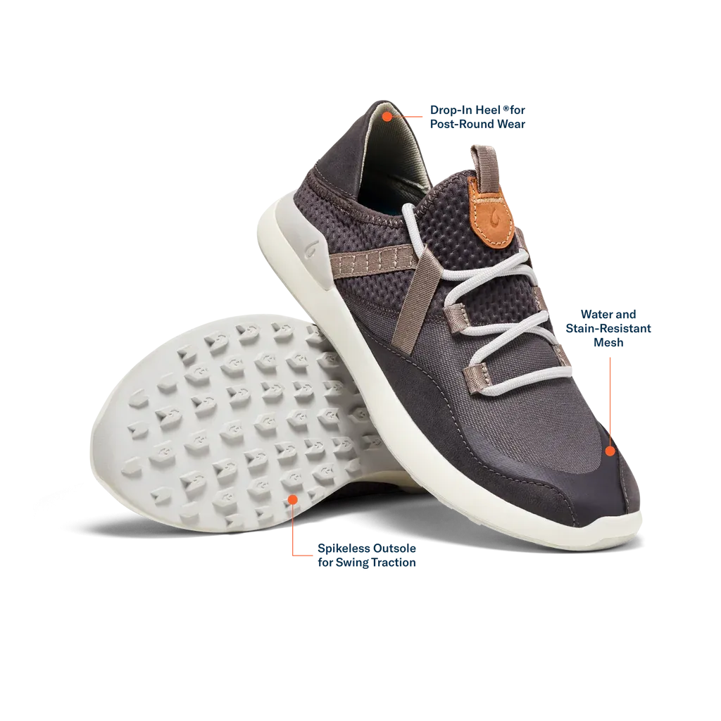 Dunhams Golf Olukai Women's Kawela Golf Shoes- Pavement/Mist Grey