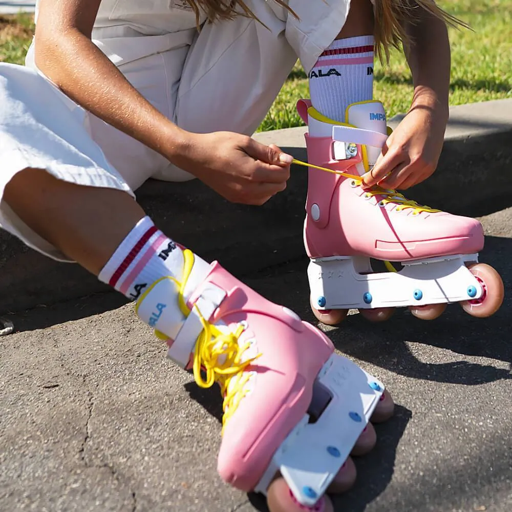 Lightspeed Inline Skate Pink Yellow Slades Skate Shoes