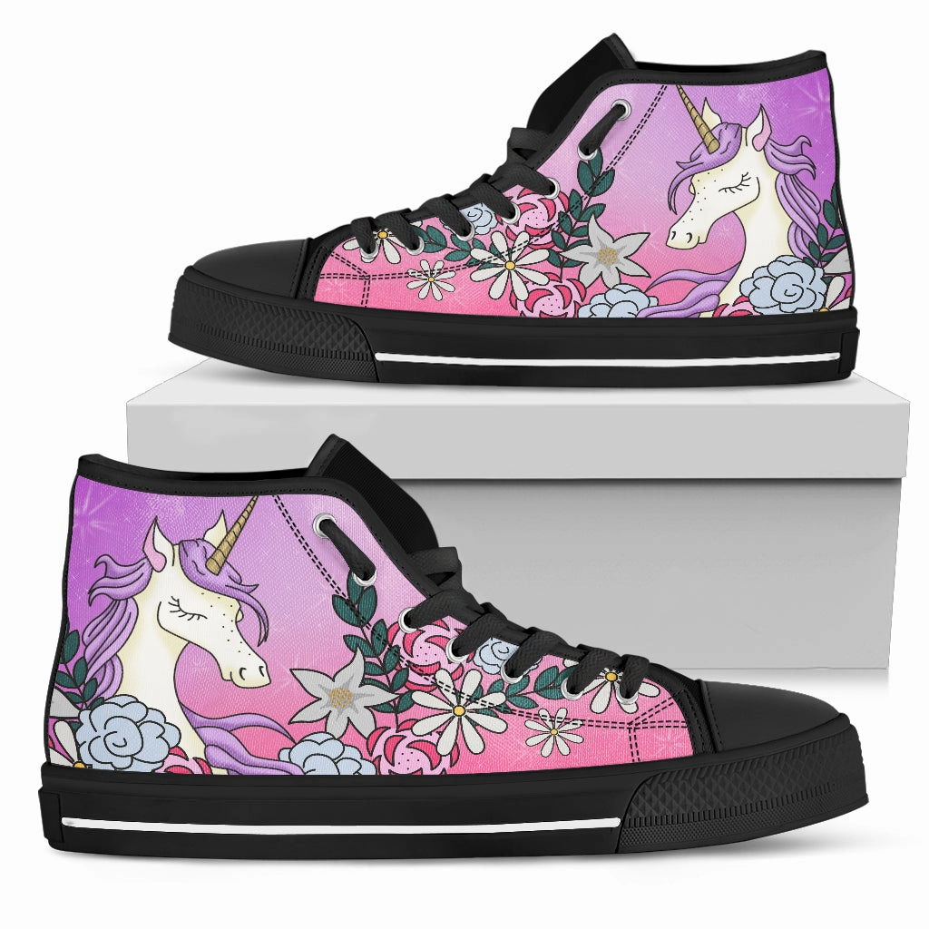 Women Unicorn Design High-Top Shoes - FREE SHIPPING WORLDWIDE 2 Strap High Heels