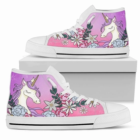 Women Unicorn Design High-Top Shoes - FREE SHIPPING WORLDWIDE Calf High Boots With Heel