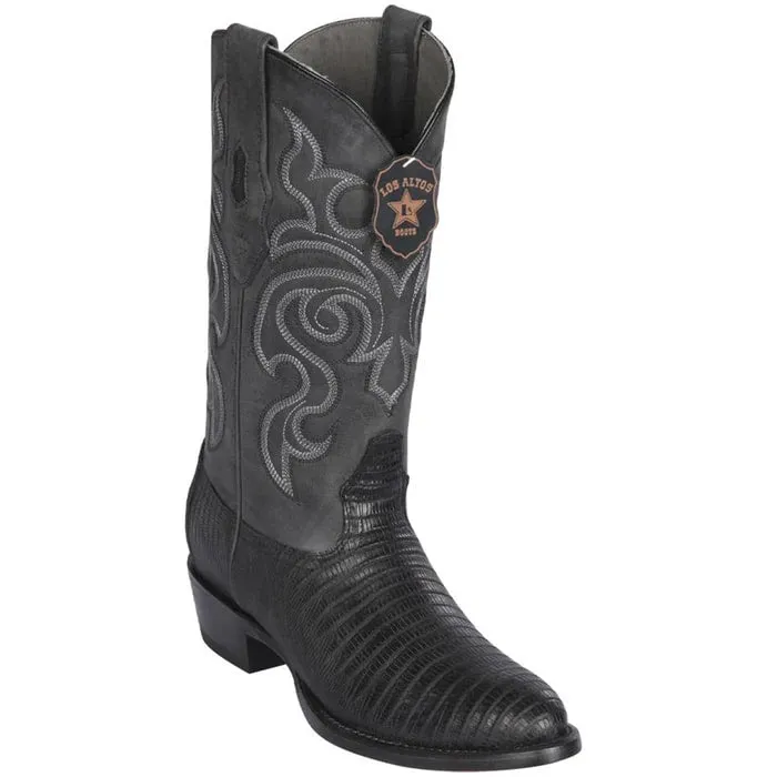 Yume Yume Boots Los Altos Boots - Mens Dress Cowboy Boot - Low Priced  Black Lizard Boots R-Toe- in Black