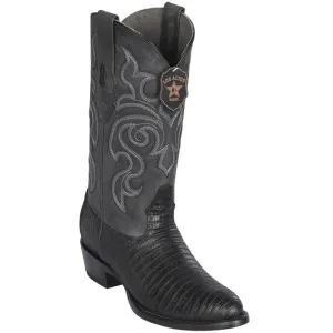Made In Usa Boots Los Altos Boots - Mens Dress Cowboy Boot - Low Priced  Black Lizard Boots R-Toe- in Black