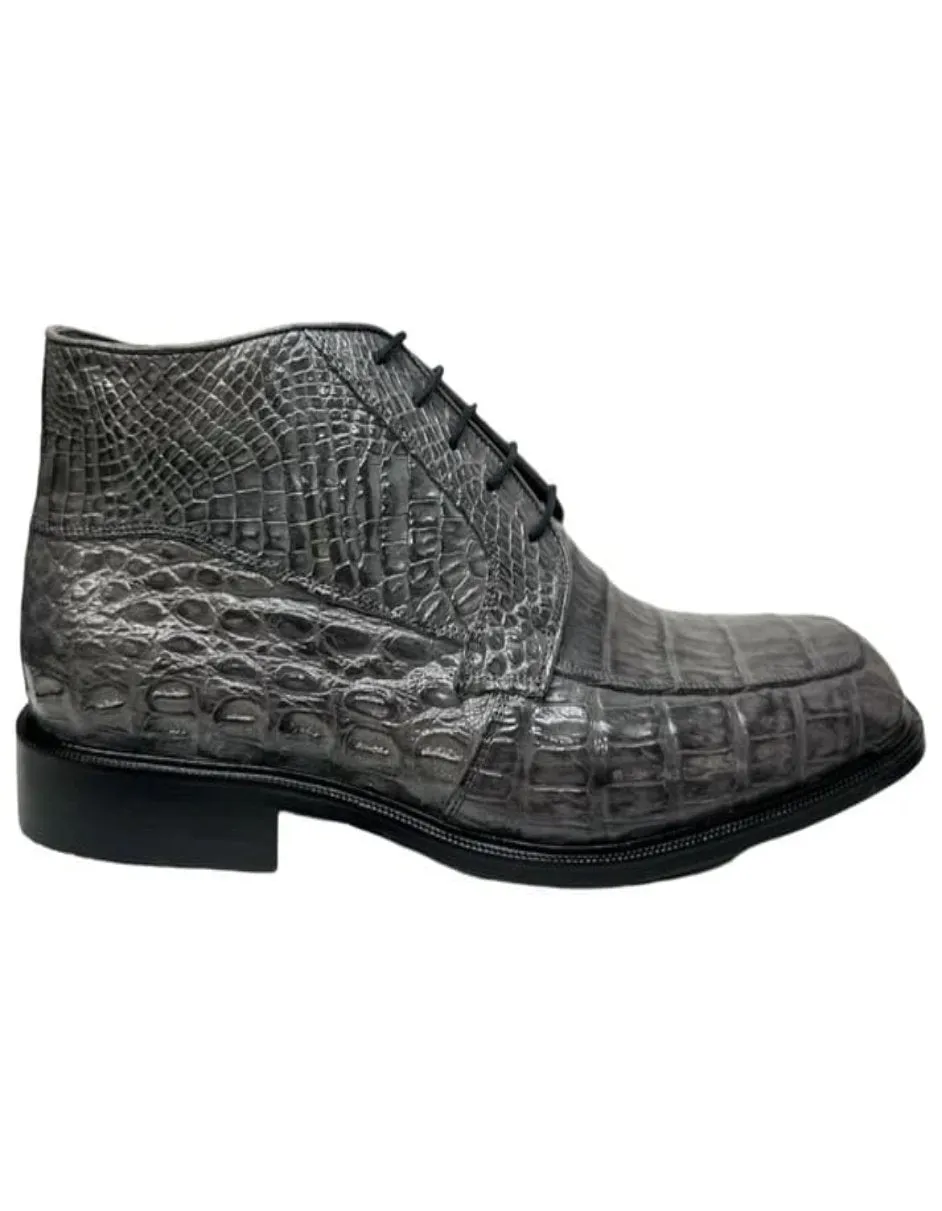 See Kai Run Boots Los Altos Gray All Over Crocodile Lace-Up Dress Ankle Boots