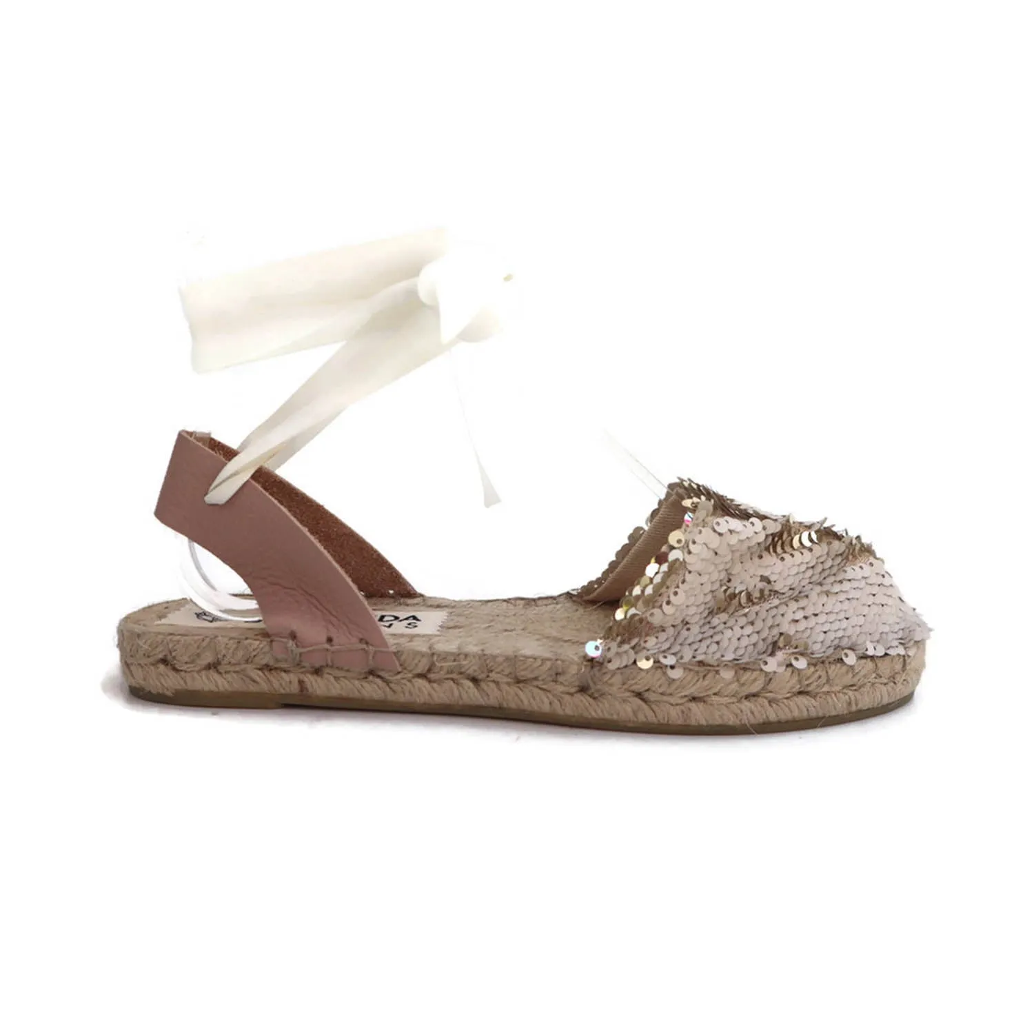 Sandals Crocs Serena Flip Sequin Espadrilles - Champagne