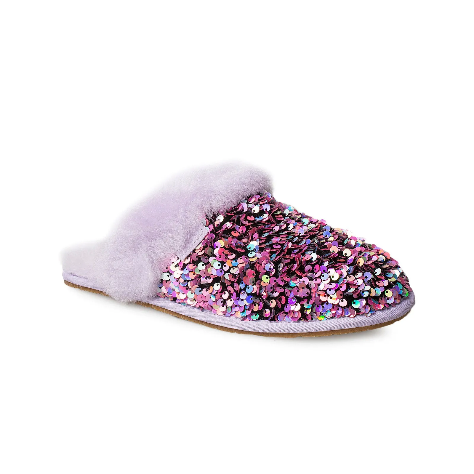 Indoor Slippers With Arch Support UGG Scuffette Stellar Sequin Lilac Frost Slippers - Women's
