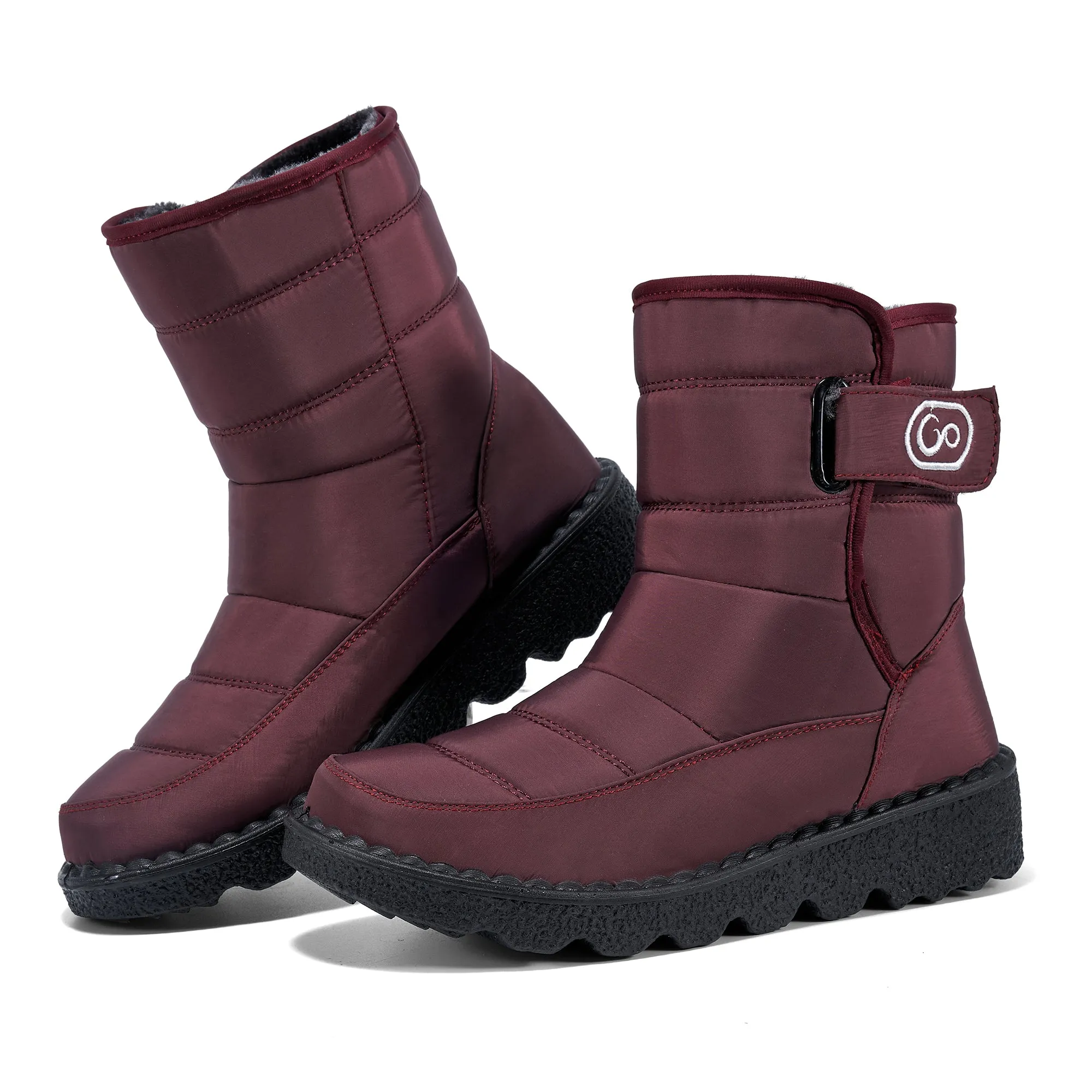 HARENCWomens Winter Snow Boots With Warm Lining Comfortable Non Slip Ankle Booties Outdoor Waterproof Hiking Walking Platform Shoes Boots Fluffy