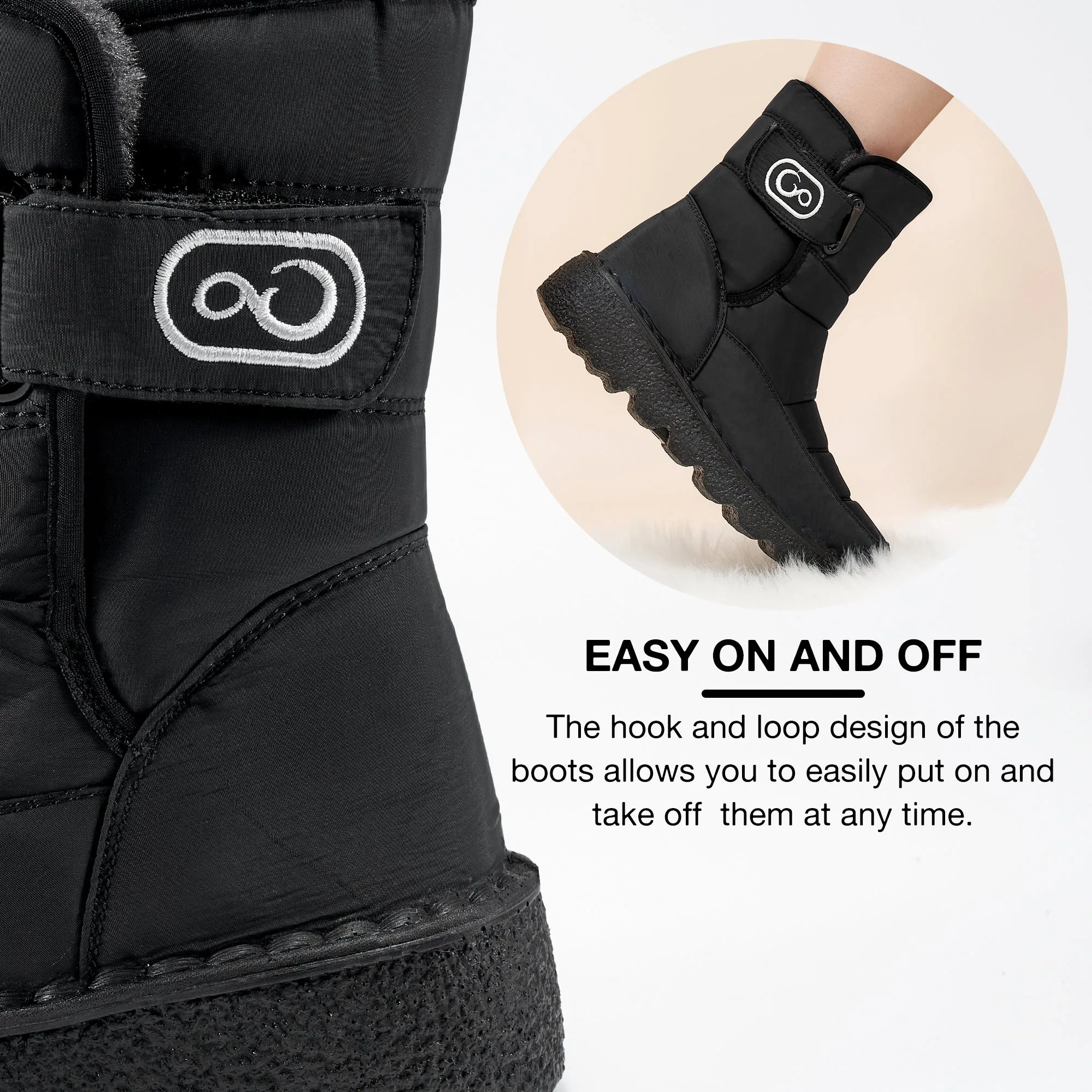 Ankle Boots With Leggings HARENCWomens Winter Snow Boots With Warm Lining Comfortable Non Slip Ankle Booties Outdoor Waterproof Hiking Walking Platform Shoes