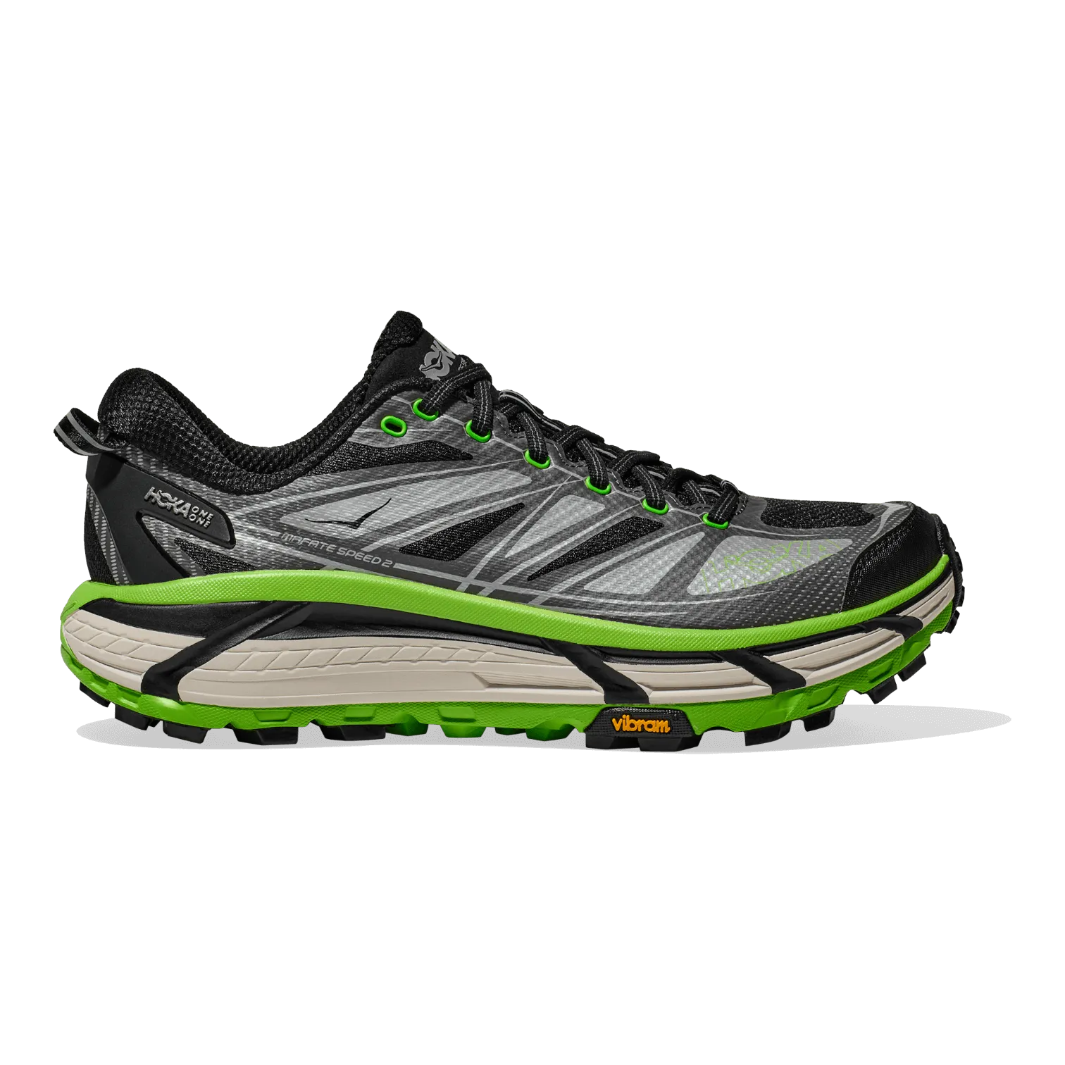 Hoka One Mafate speed 2 Black/Electric Green 1126851-BCKLC Shoes Tata Cliq