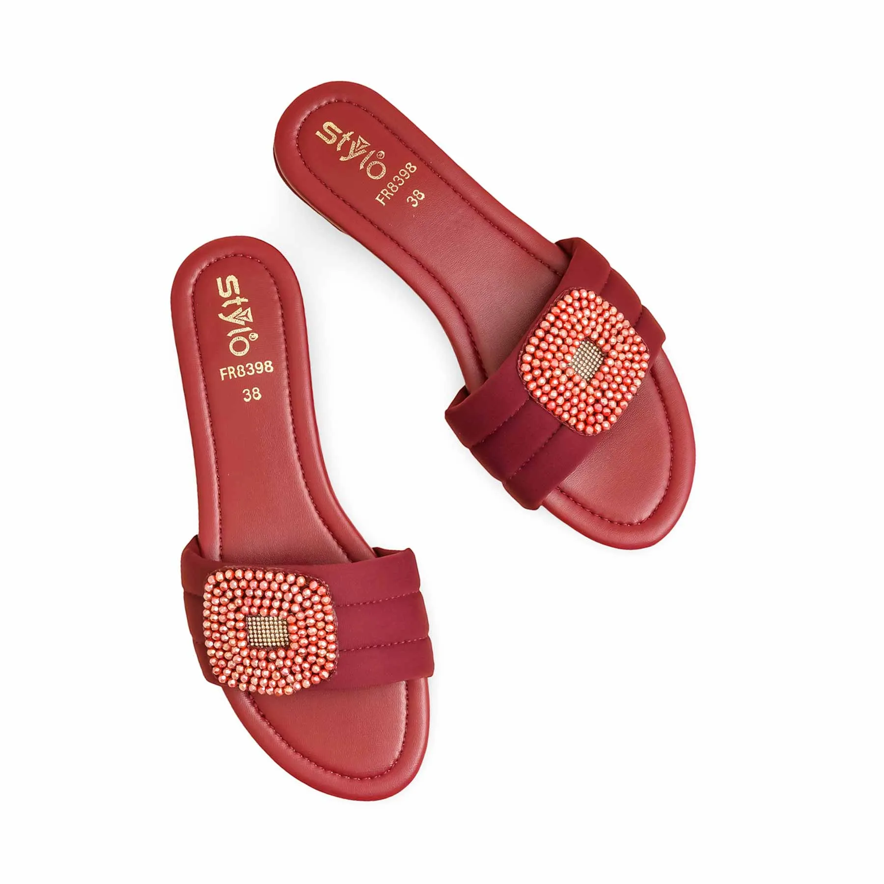 Slippers Microwave Maroon Formal Slipper For Ladies FR8398
