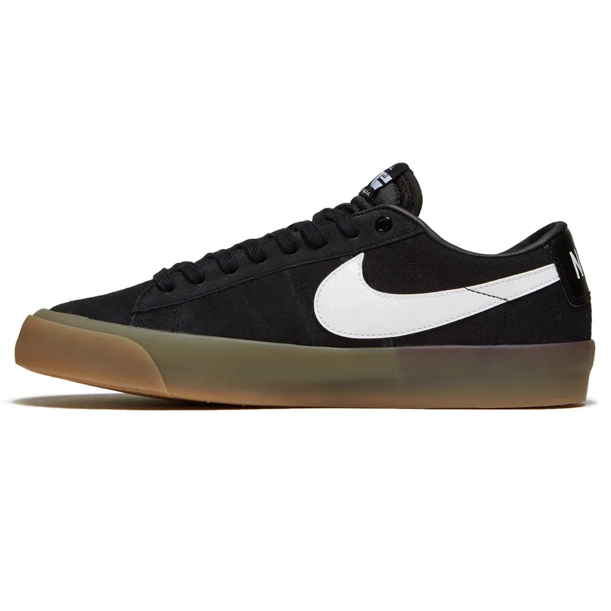 Nike SB Zoom Blazer Low Pro GT: Black/White/Gum Best Skate Shoes For Impact
