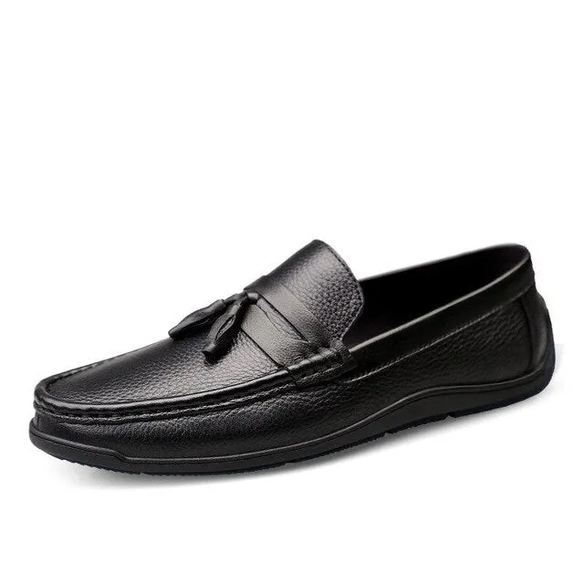 Men Loafers Shoes Genuine Leather Casual Sneakers Male Fashion Tassel Boat Footwear Soft Dress Party Shoes Men Chaussure Homme Best Casual Shoes Under 200
